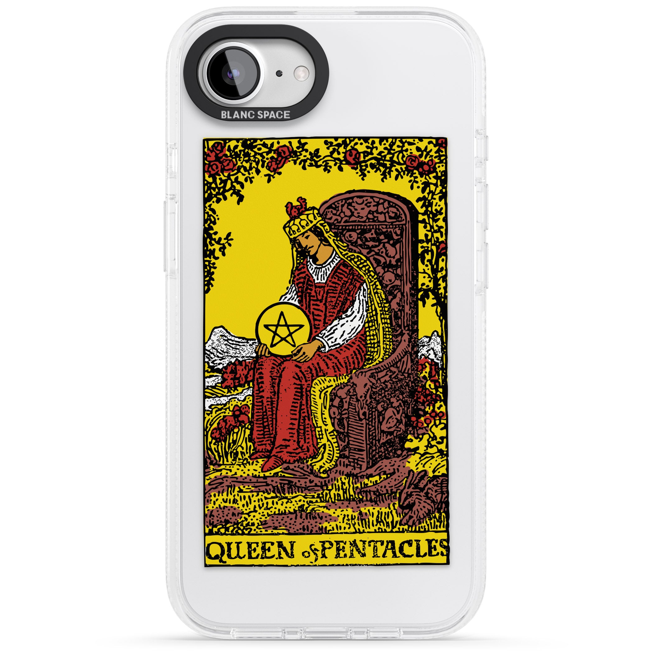 Personalised Queen of Pentacles Tarot Card - Colour iPhone 16e Clear Case Impact Air - Blanc Space