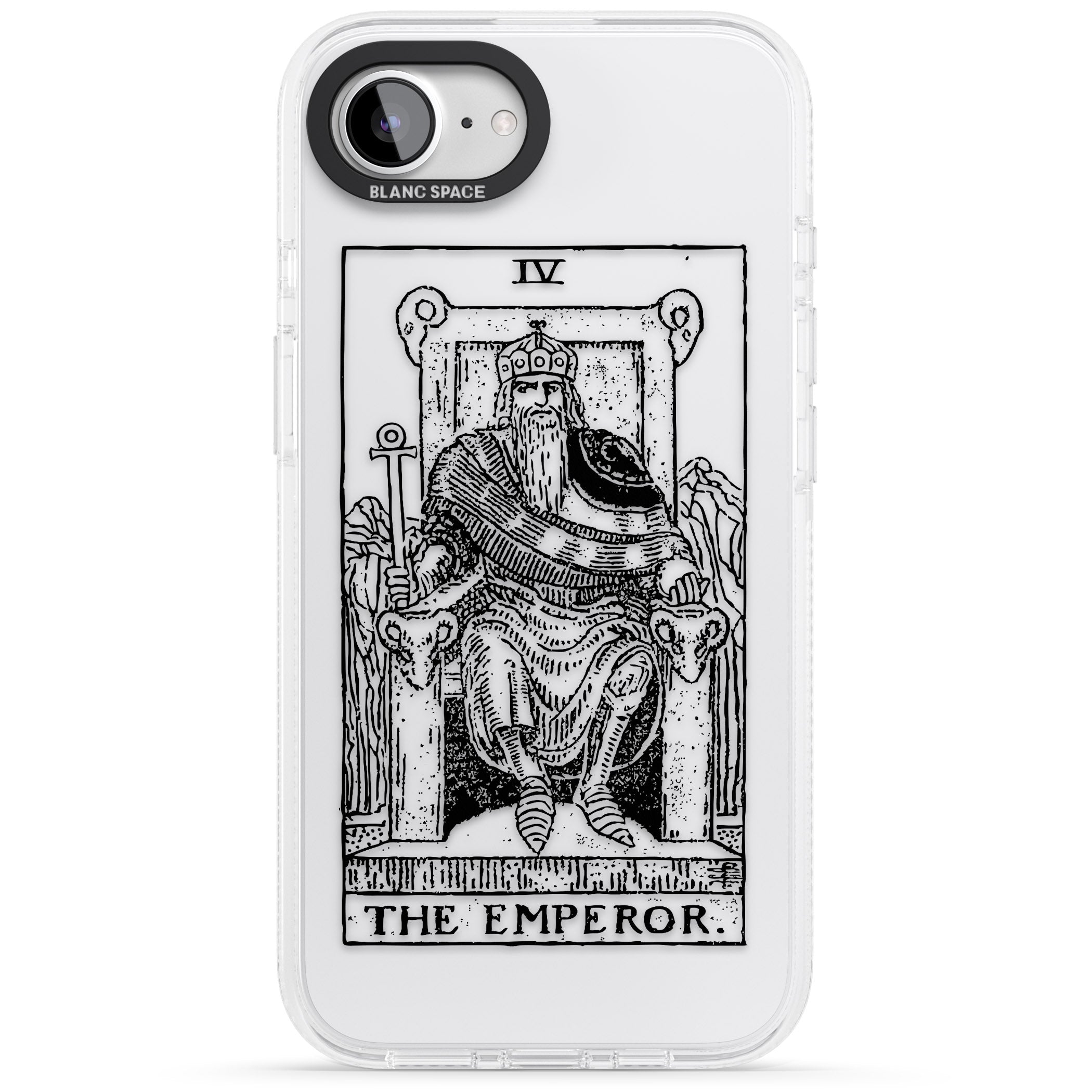 Personalised The Emperor Tarot Card - Transparent iPhone 16e Clear Case Impact Air - Blanc Space