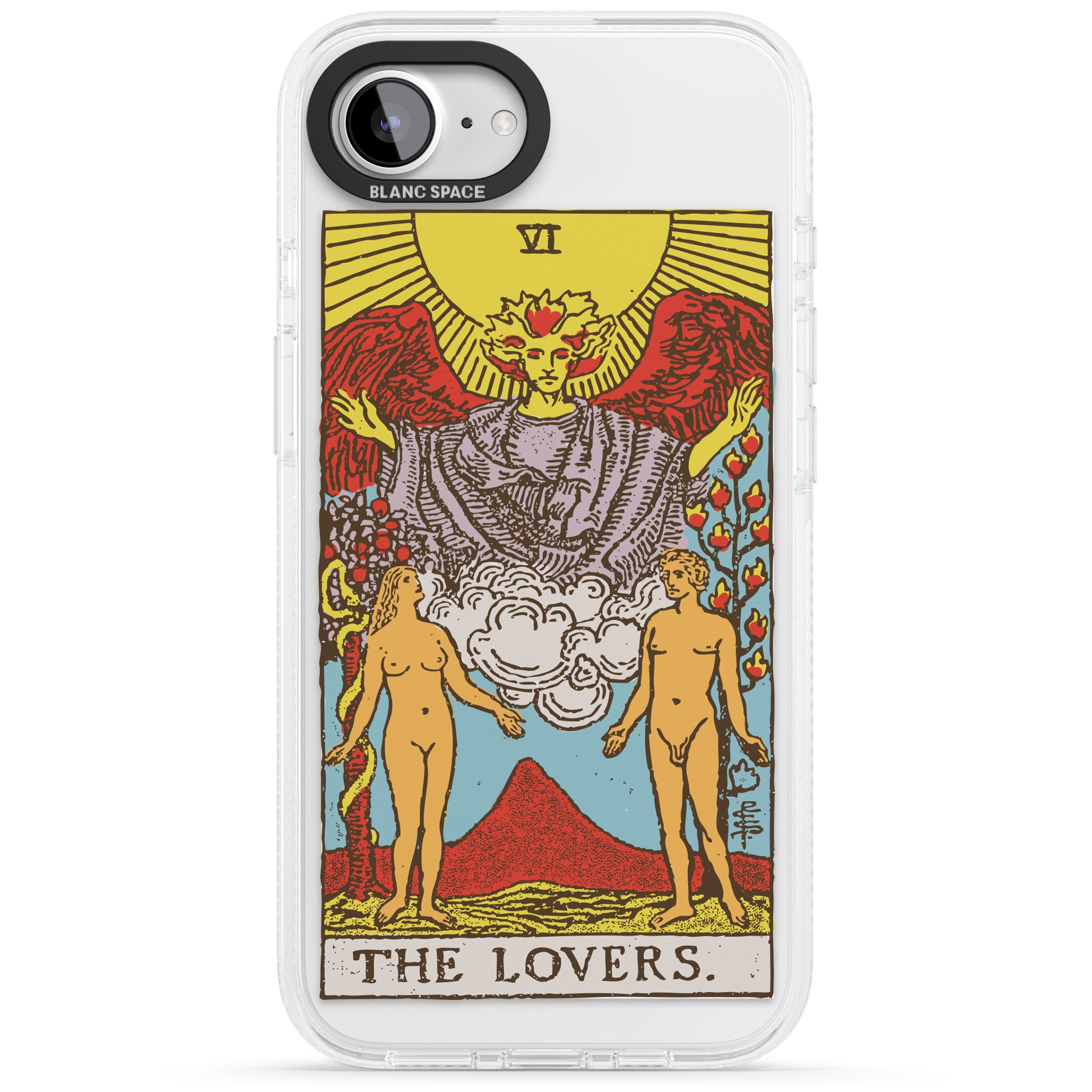 Personalised The Lovers Tarot Card - Colour iPhone 16e Clear Case Impact Air - Blanc Space