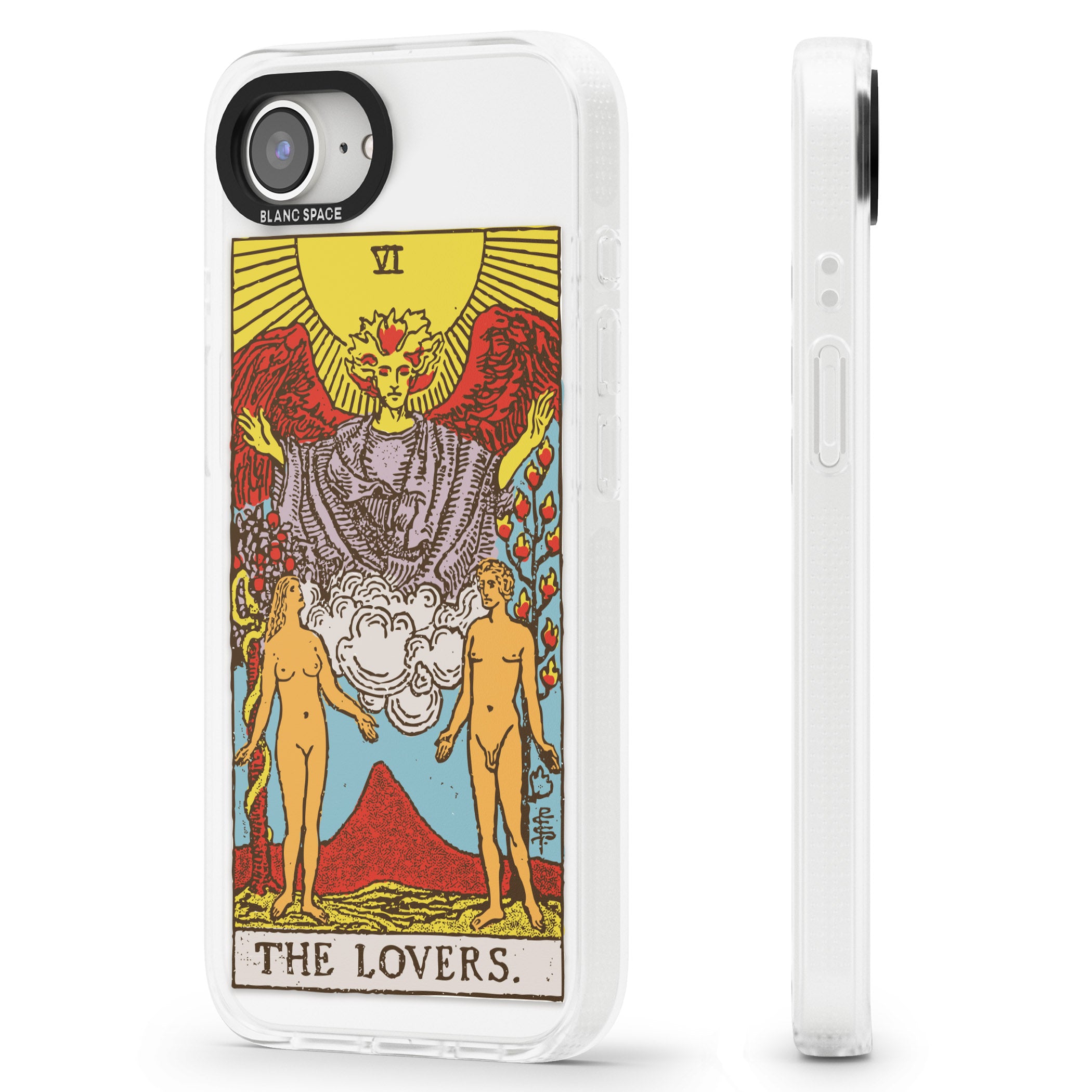 Personalised The Lovers Tarot Card - Colour iPhone 16e Clear Case Impact Air - Blanc Space
