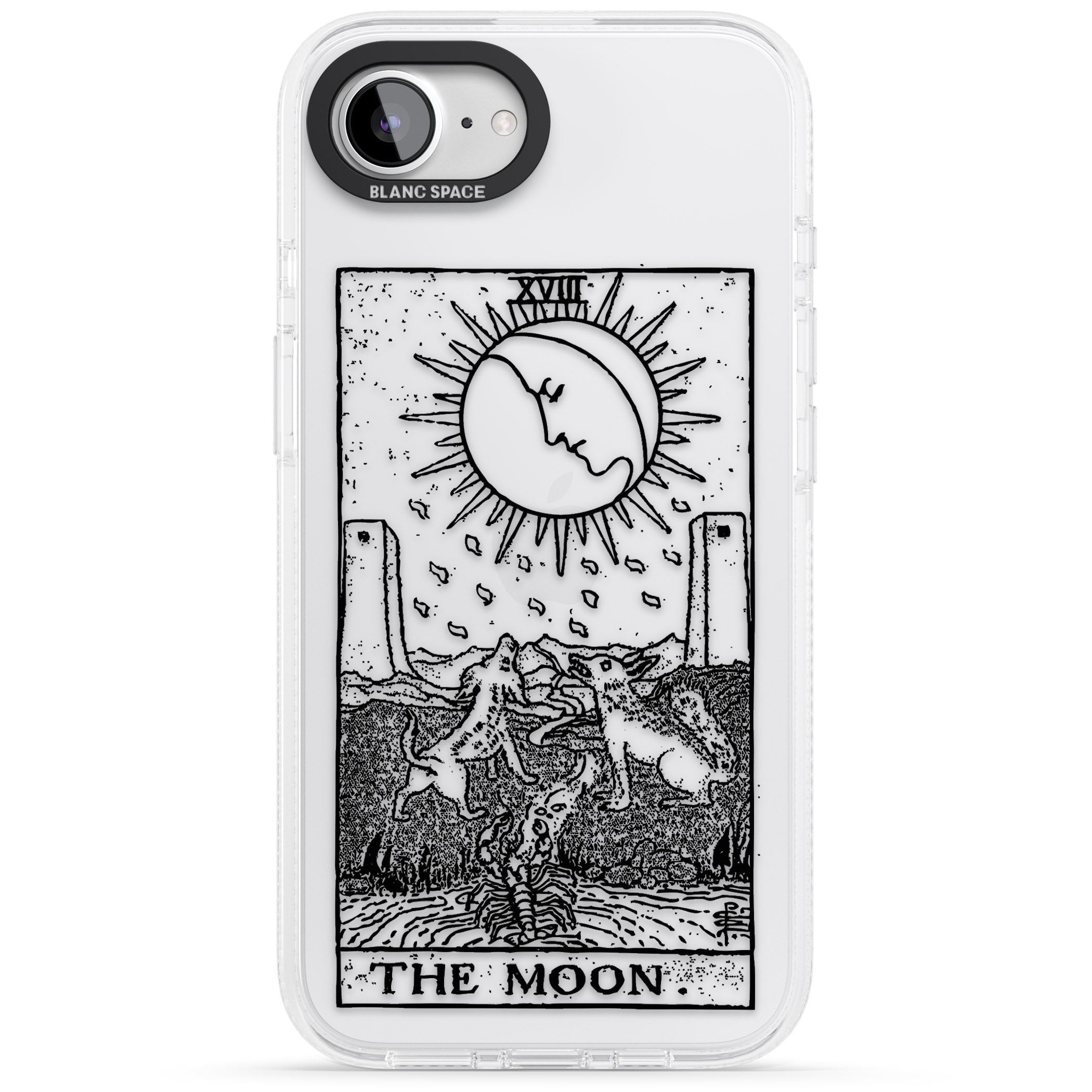 Personalised The Moon Tarot Card - Transparent iPhone 16e Clear Case Impact Air - Blanc Space
