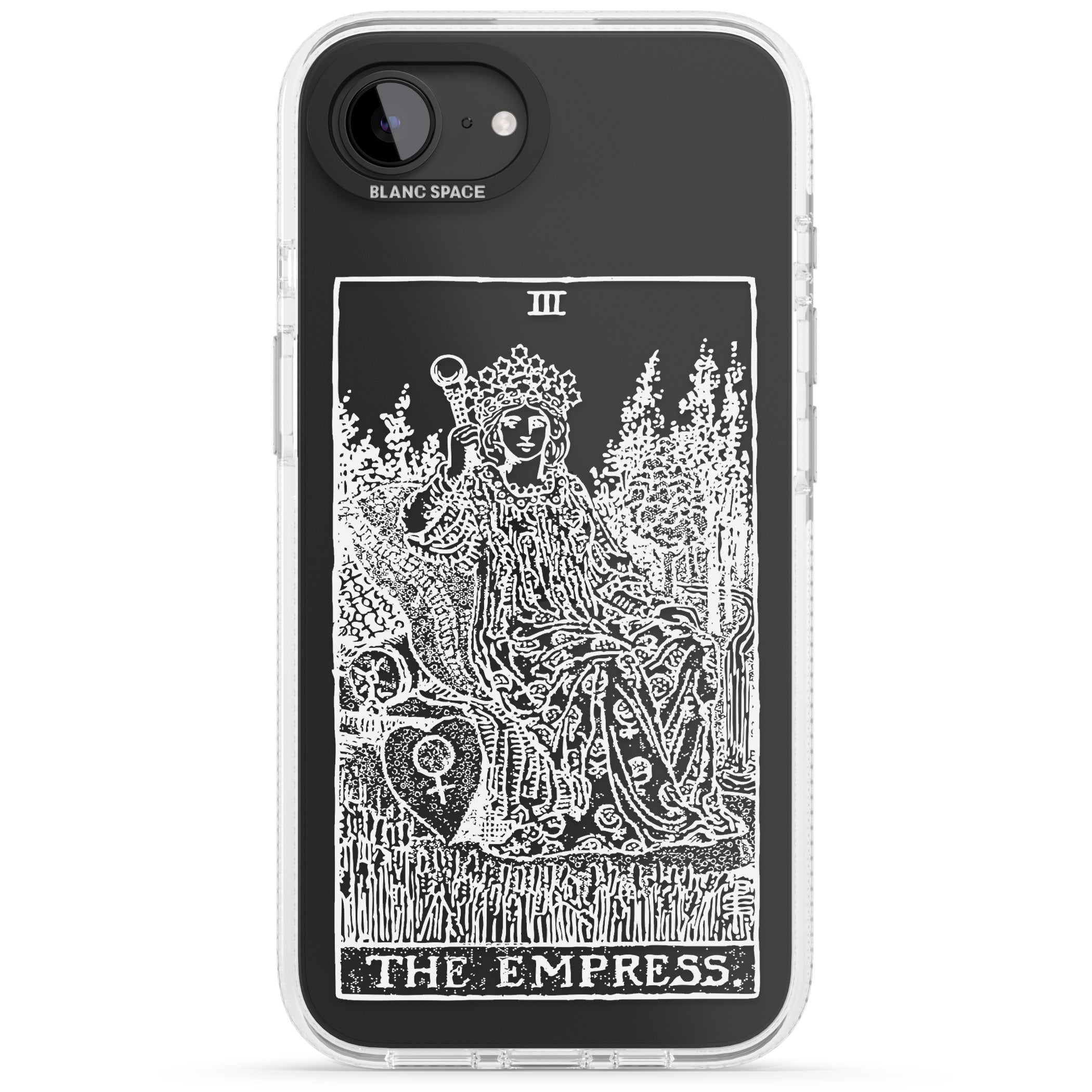 Personalised The Empress Tarot Card - White Transparent iPhone 16e Clear Case Impact Air - Blanc Space