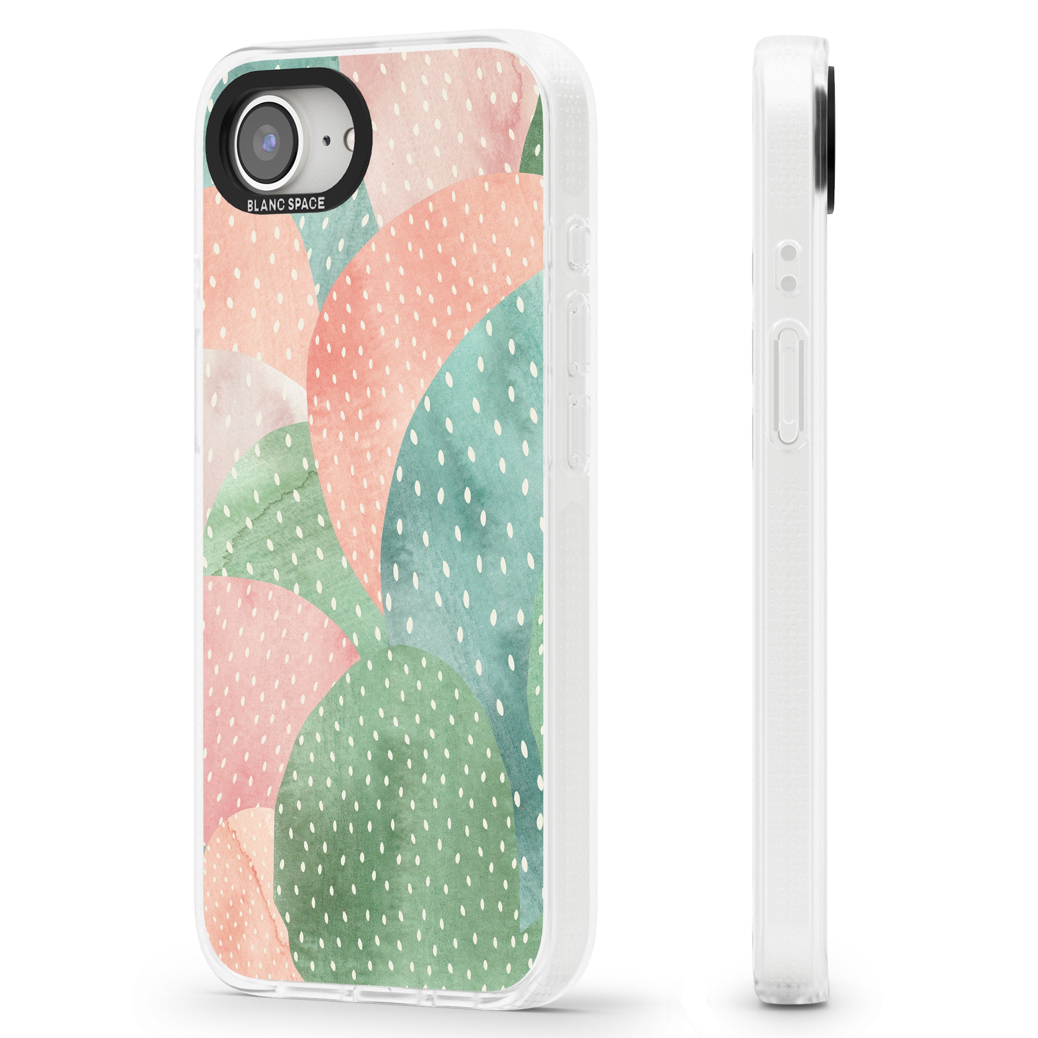 Colourful Close-Up Cacti Design iPhone 16e Clear Case Impact Air - Blanc Space