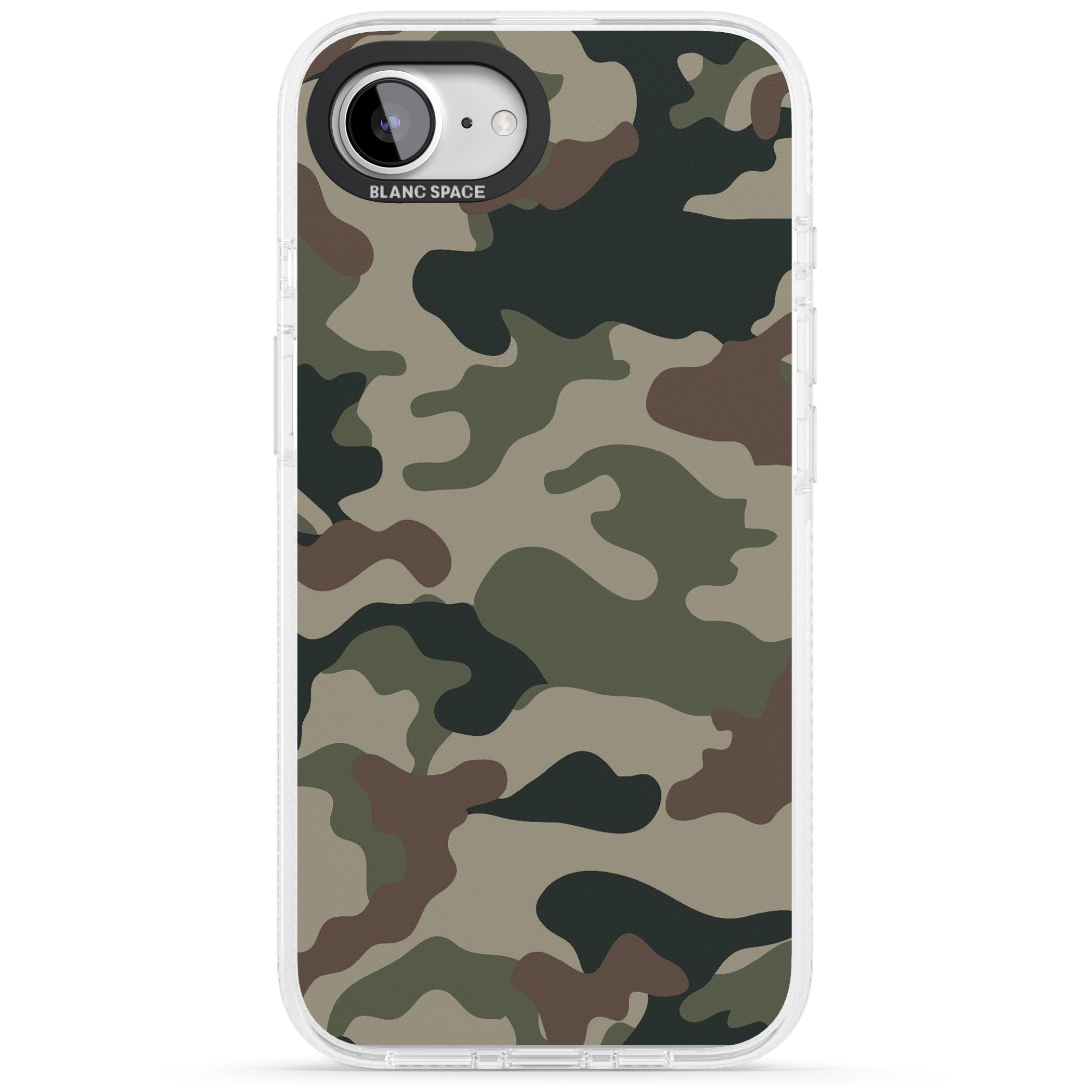 Woodland British Camo iPhone 16e Clear Case Impact Air - Blanc Space