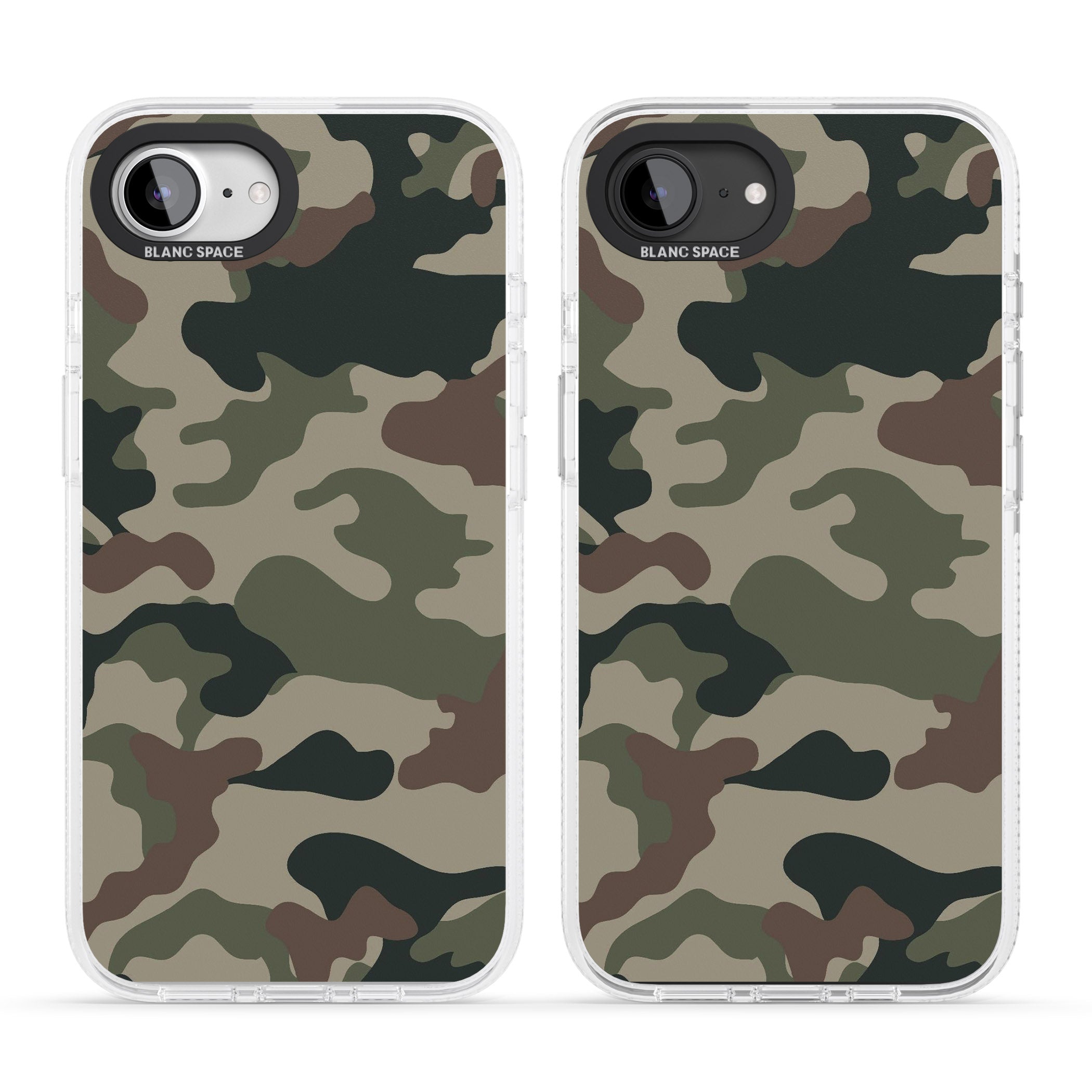 Woodland British Camo iPhone 16e Clear Case Impact Air - Blanc Space