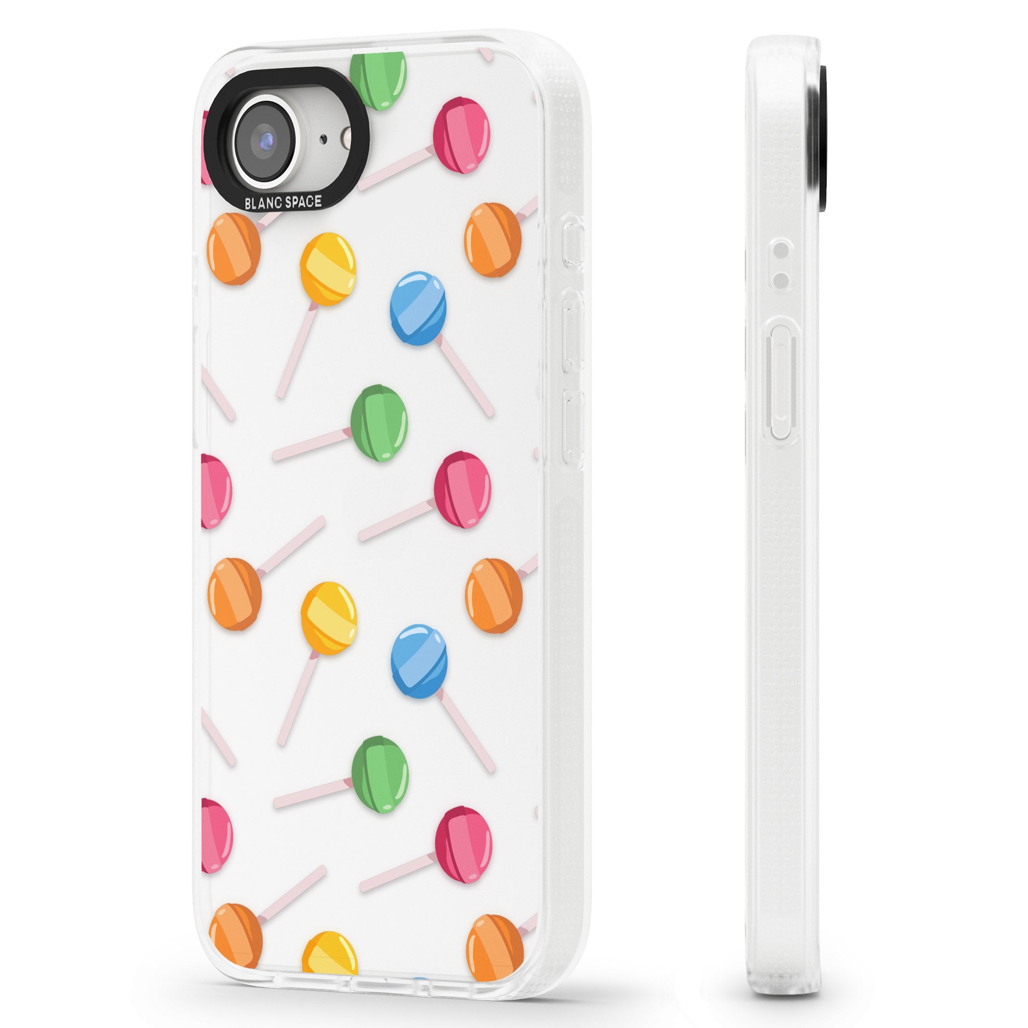 Lollipop Pattern iPhone 16e Clear Case Impact Air - Blanc Space
