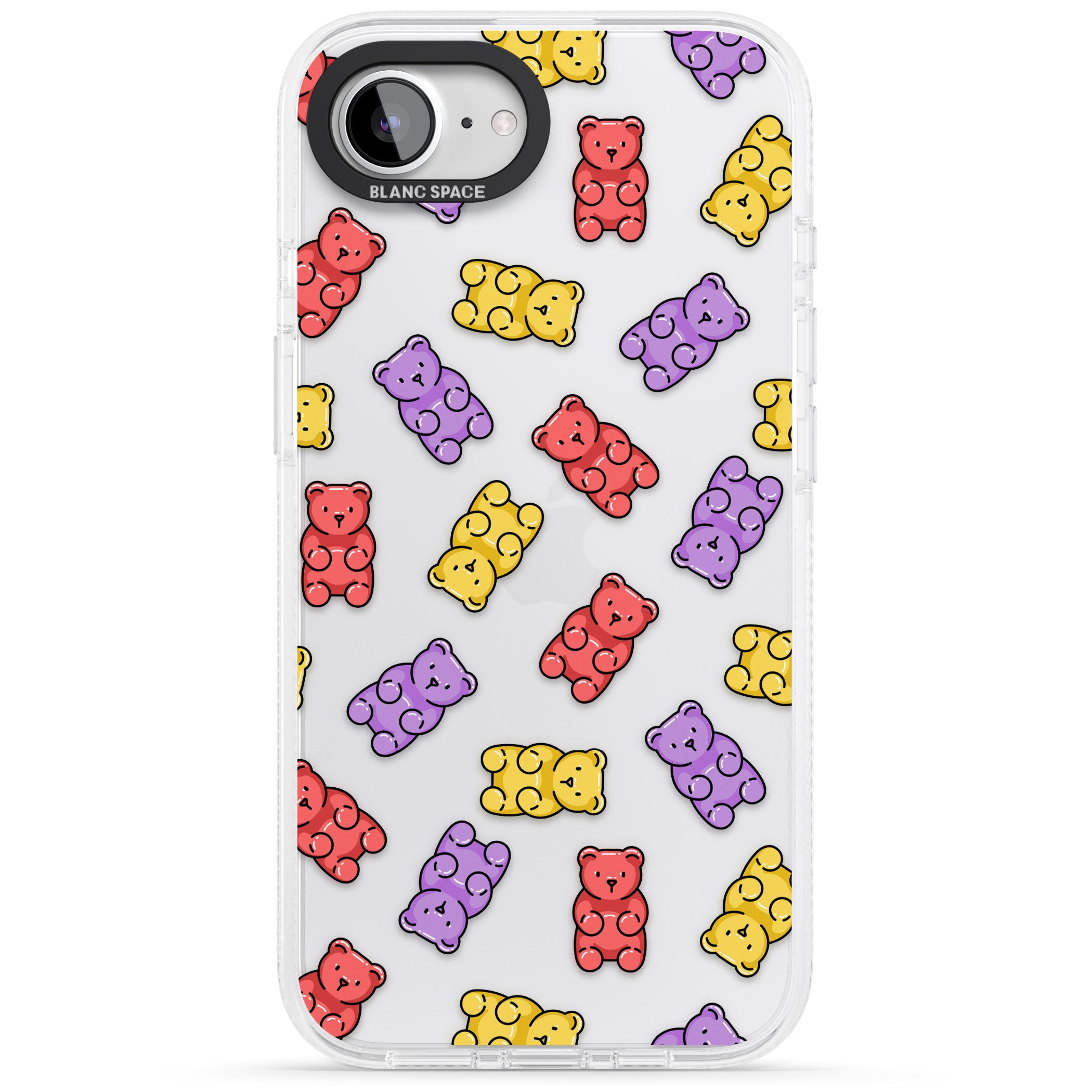 Gummy Bear Pattern iPhone 16e Clear Case Impact Air - Blanc Space