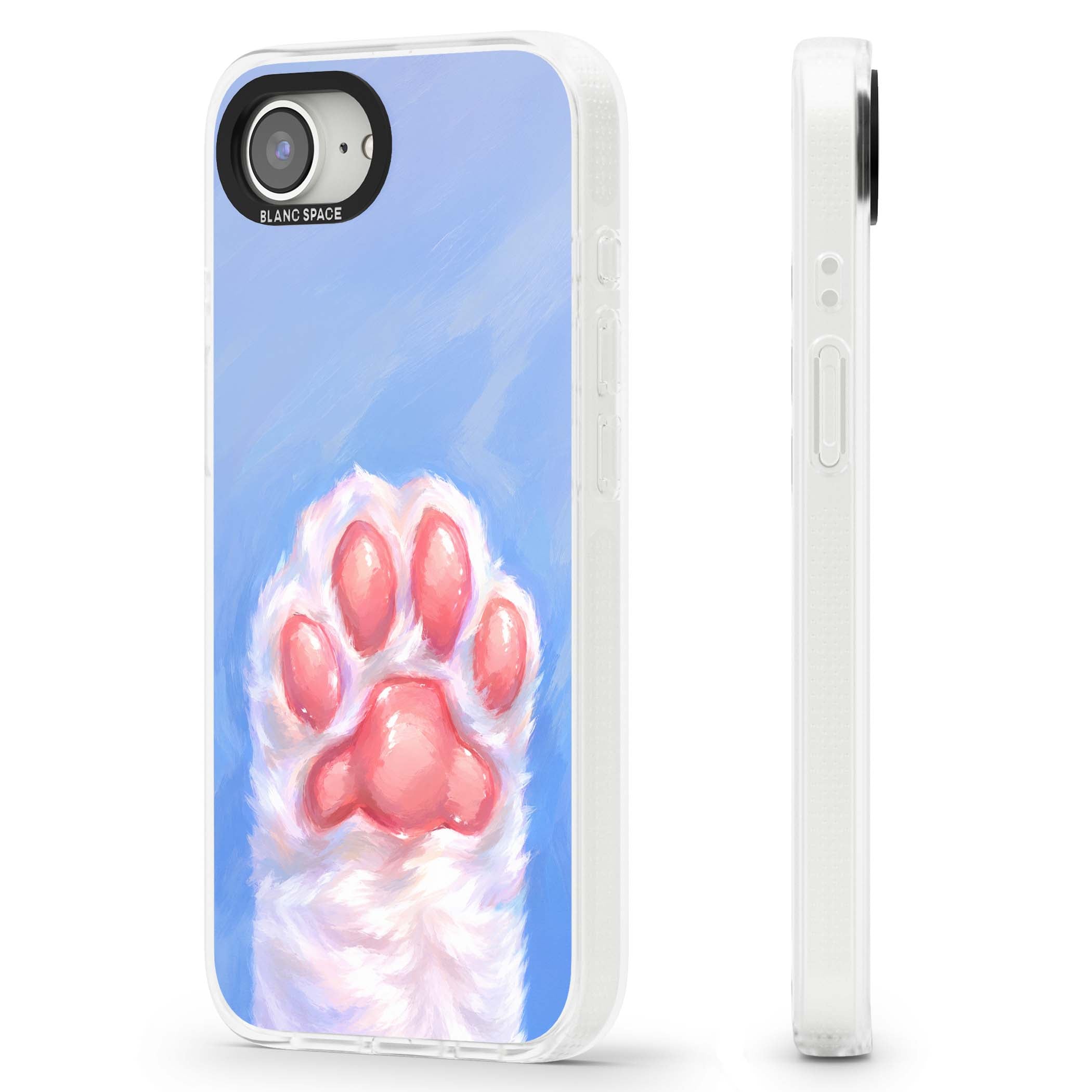 Soft White Paw cute iPhone case | Clear Case Impact Air case for iPhone 16e, iPhone 17e