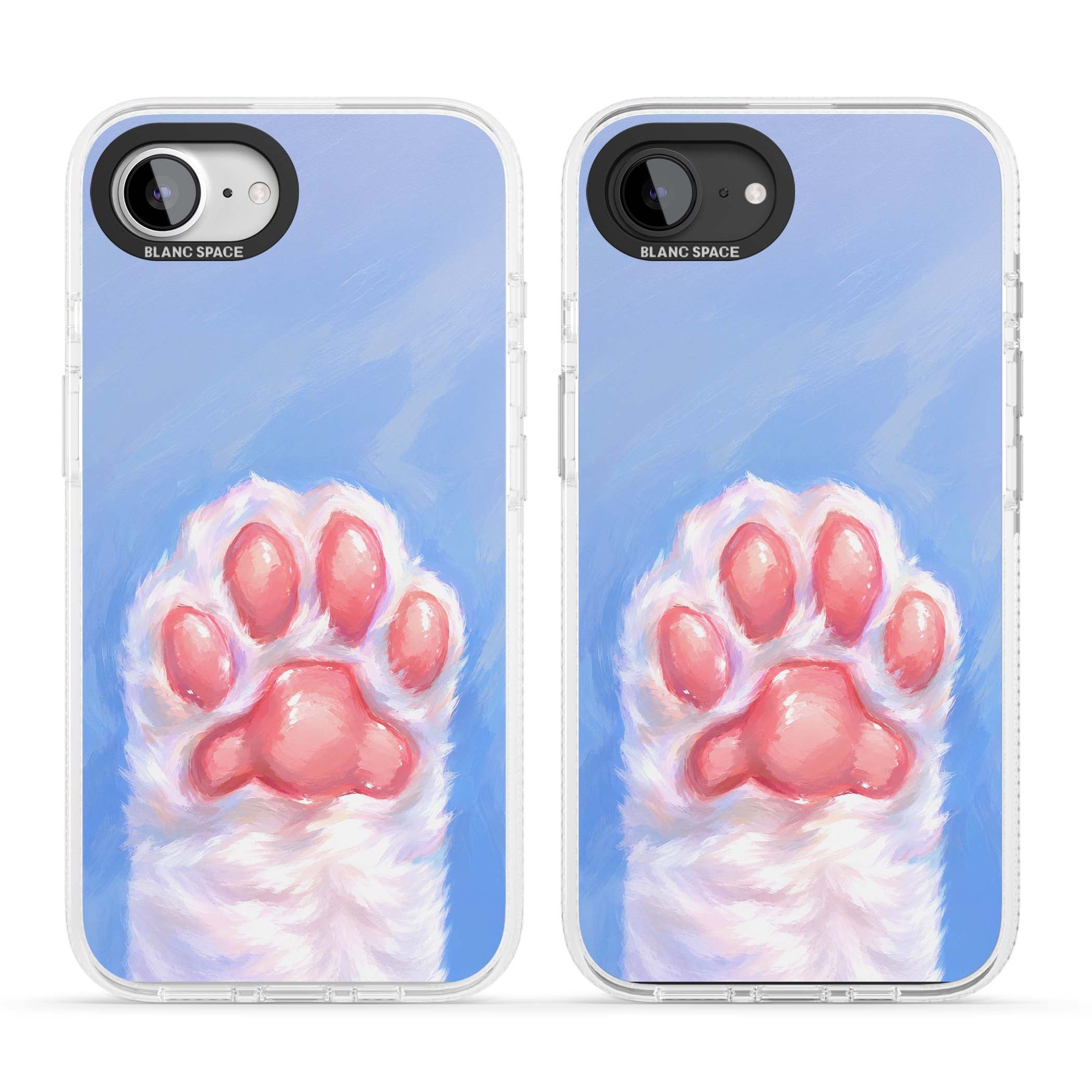 Soft White Paw cute iPhone case | Clear Case Impact Air case for iPhone 16e, iPhone 17e