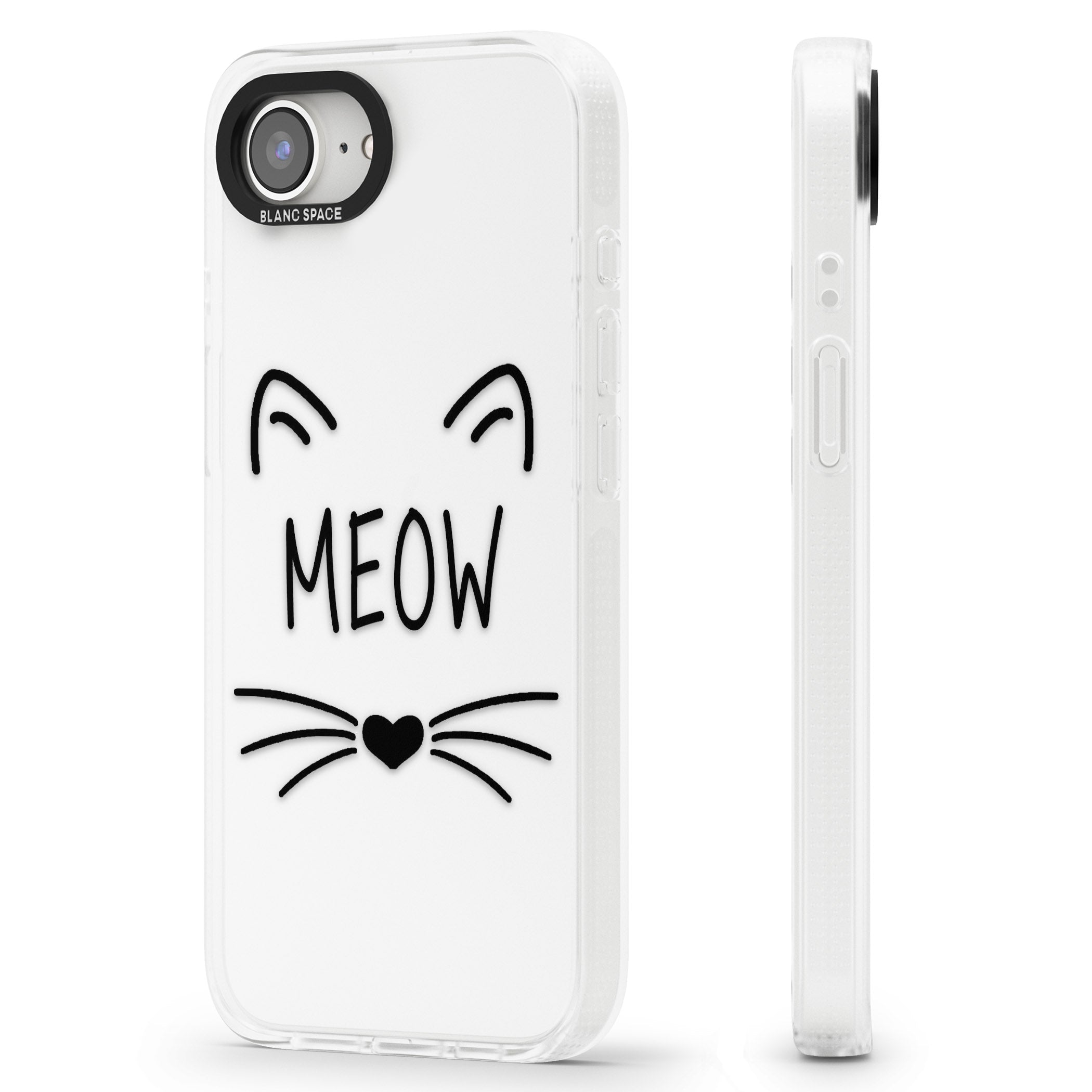 Cat Whiskers iPhone 16e Clear Case Impact Air - Blanc Space