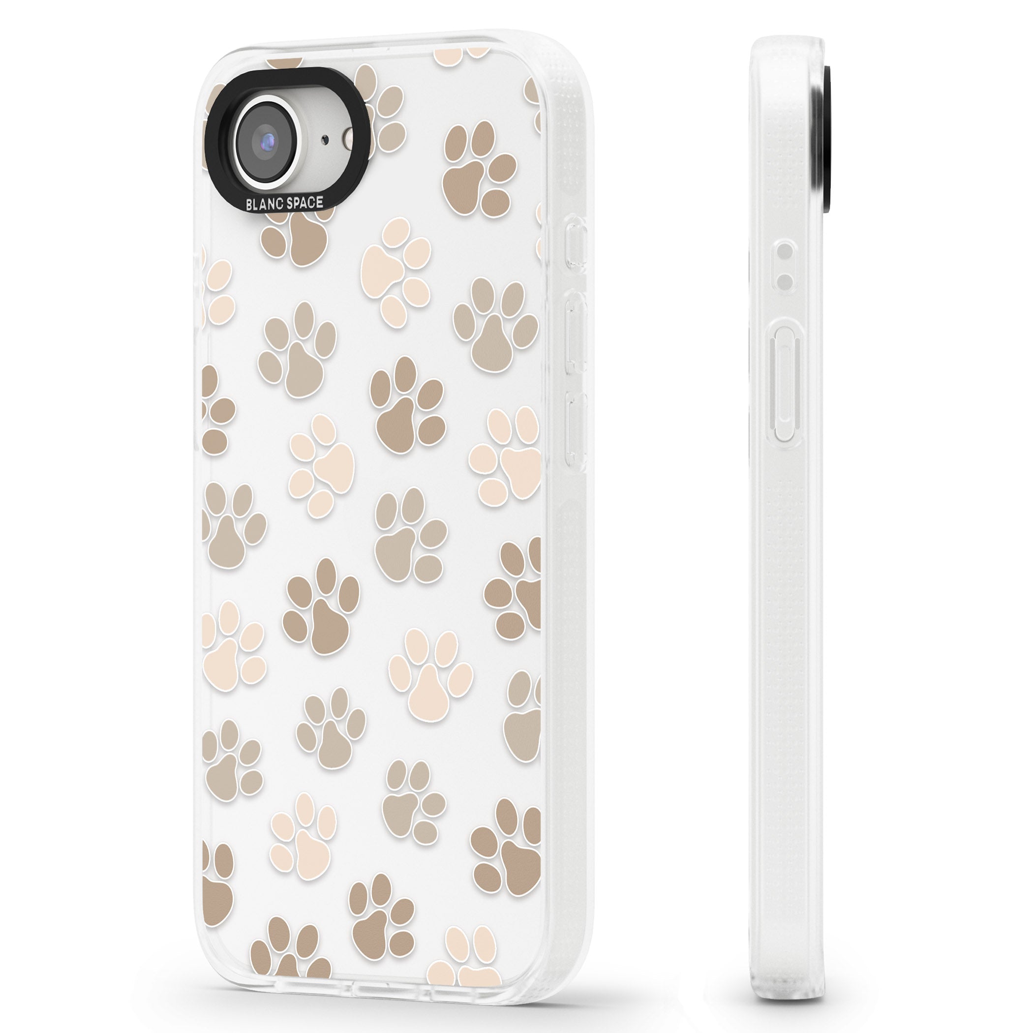 Paw Prints iPhone 16e Clear Case Impact Air - Blanc Space