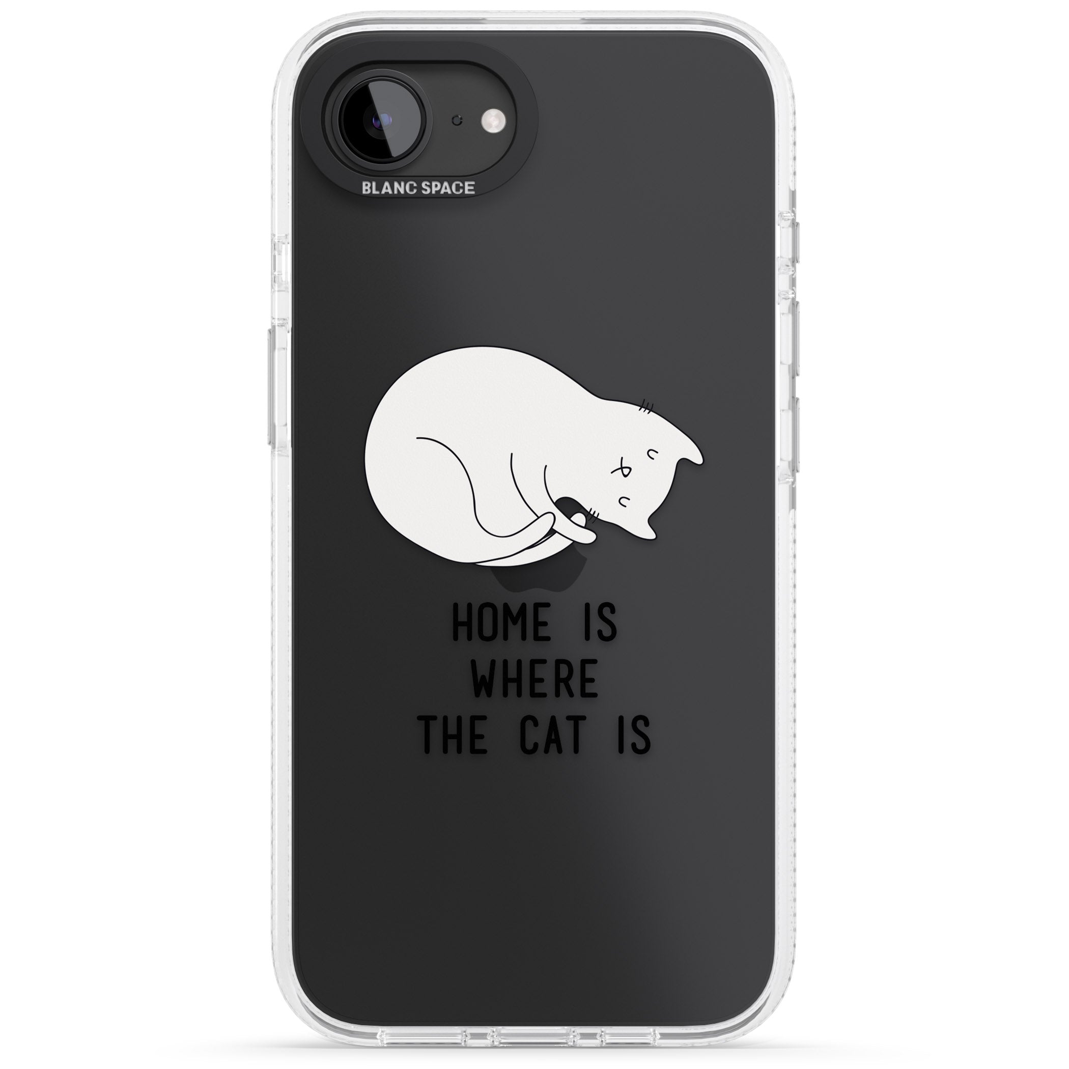 Home Is Where the Cat is iPhone 16e Clear Case Impact Air - Blanc Space