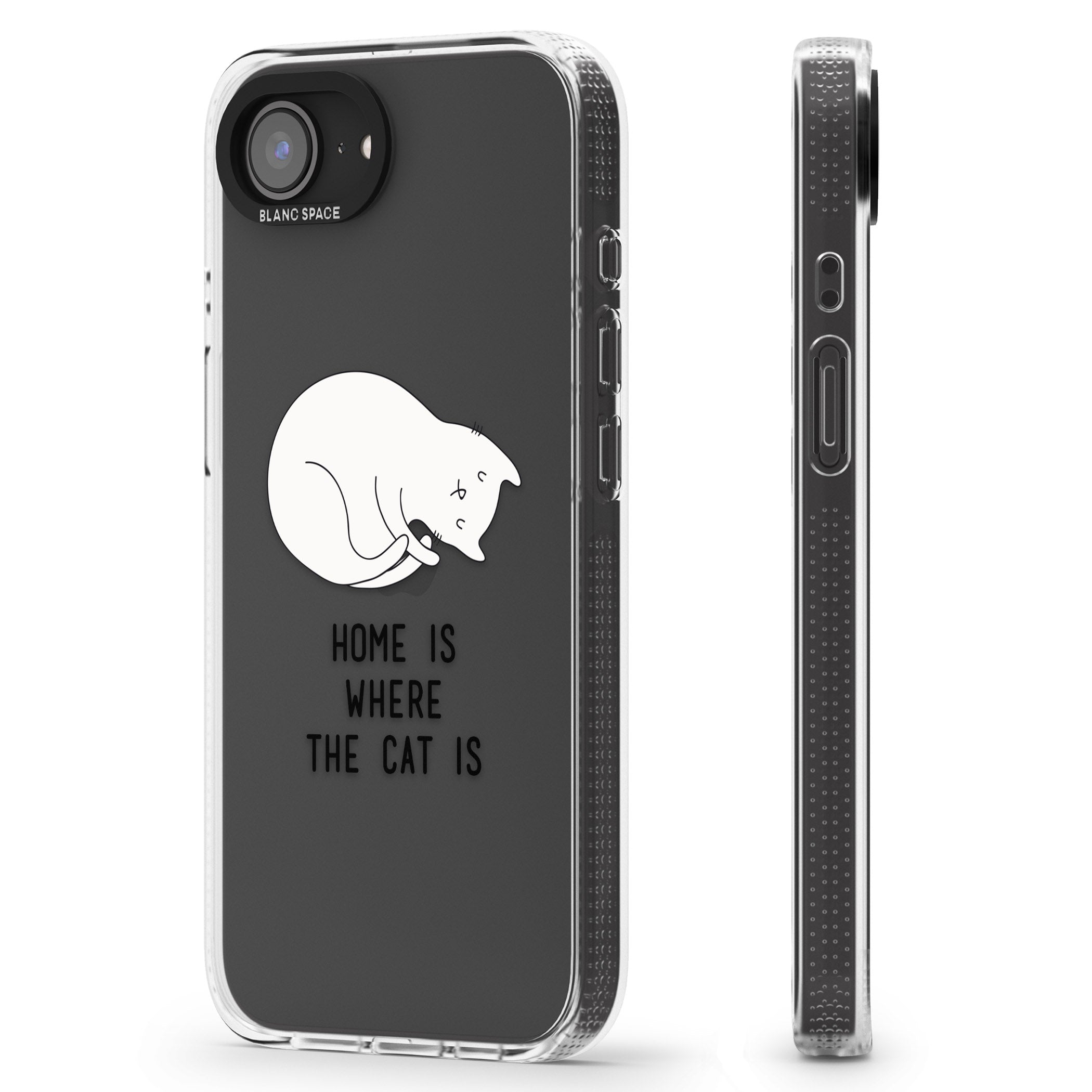 Home Is Where the Cat is iPhone 16e Clear Case Impact Air - Blanc Space