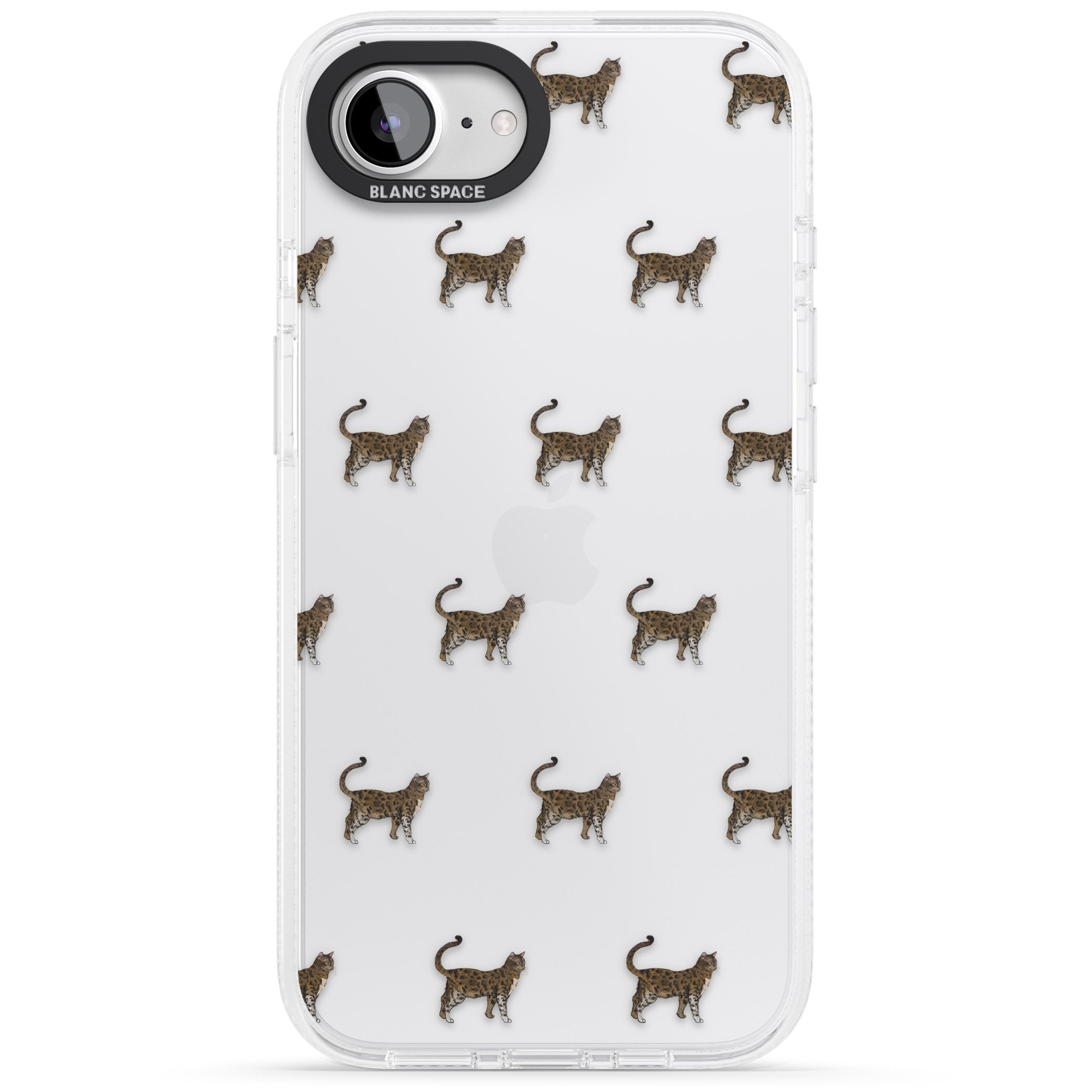Bengal Cat Pattern iPhone 16e Clear Case Impact Air - Blanc Space