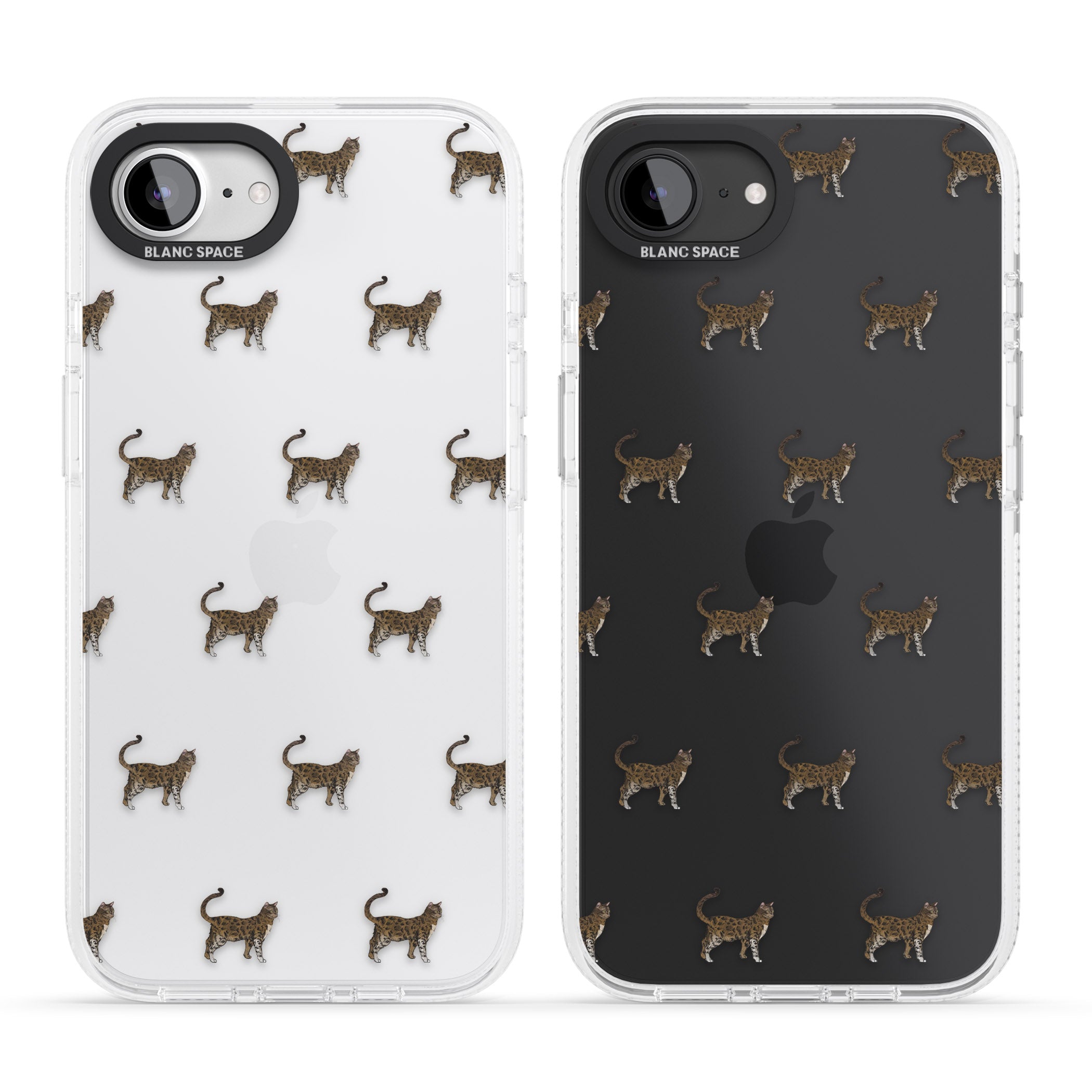 Bengal Cat Pattern iPhone 16e Clear Case Impact Air - Blanc Space