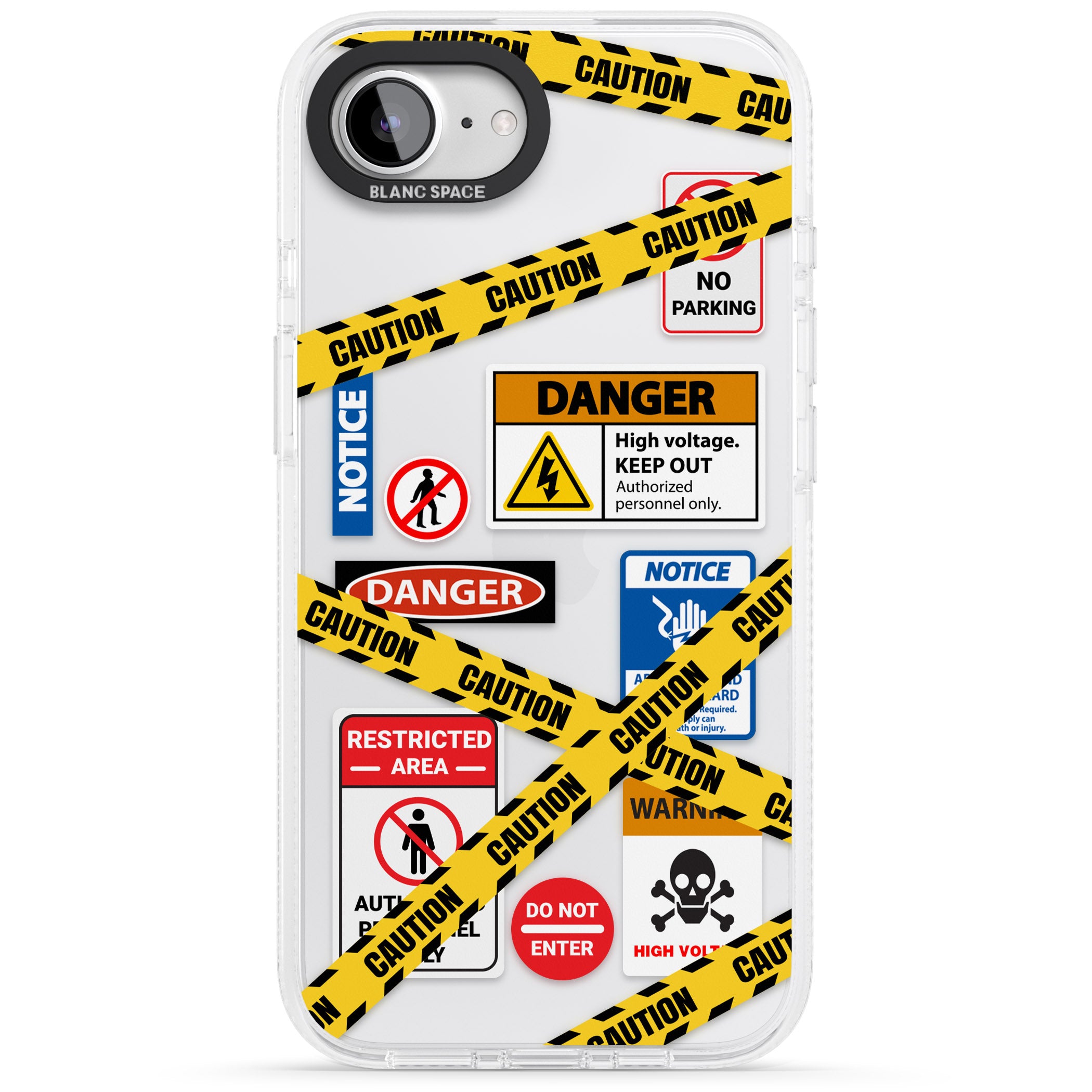 CAUTION iPhone 16e Clear Case Impact Air - Blanc Space