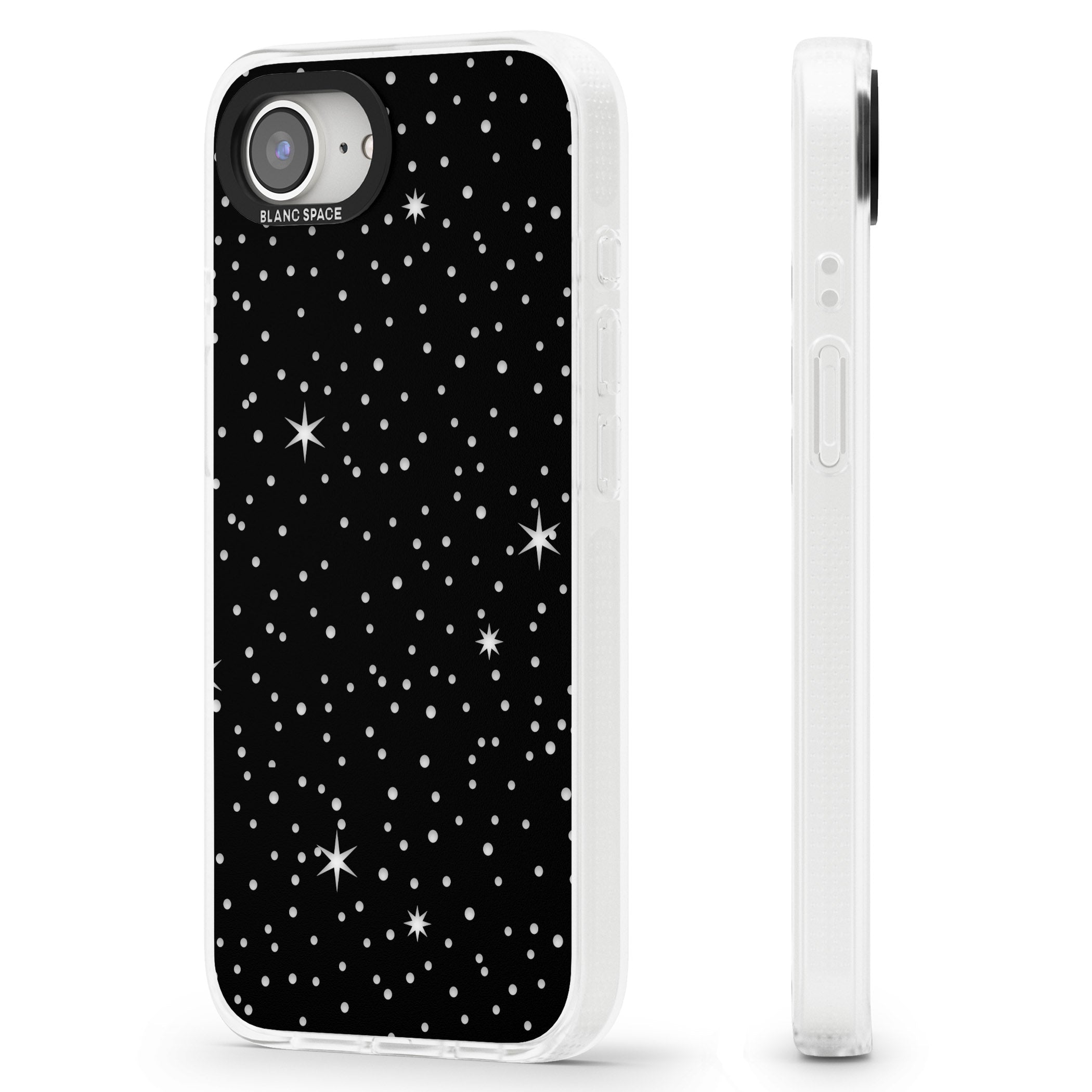 Celestial Cut-Out Stars iPhone 16e Clear Case Impact Air - Blanc Space