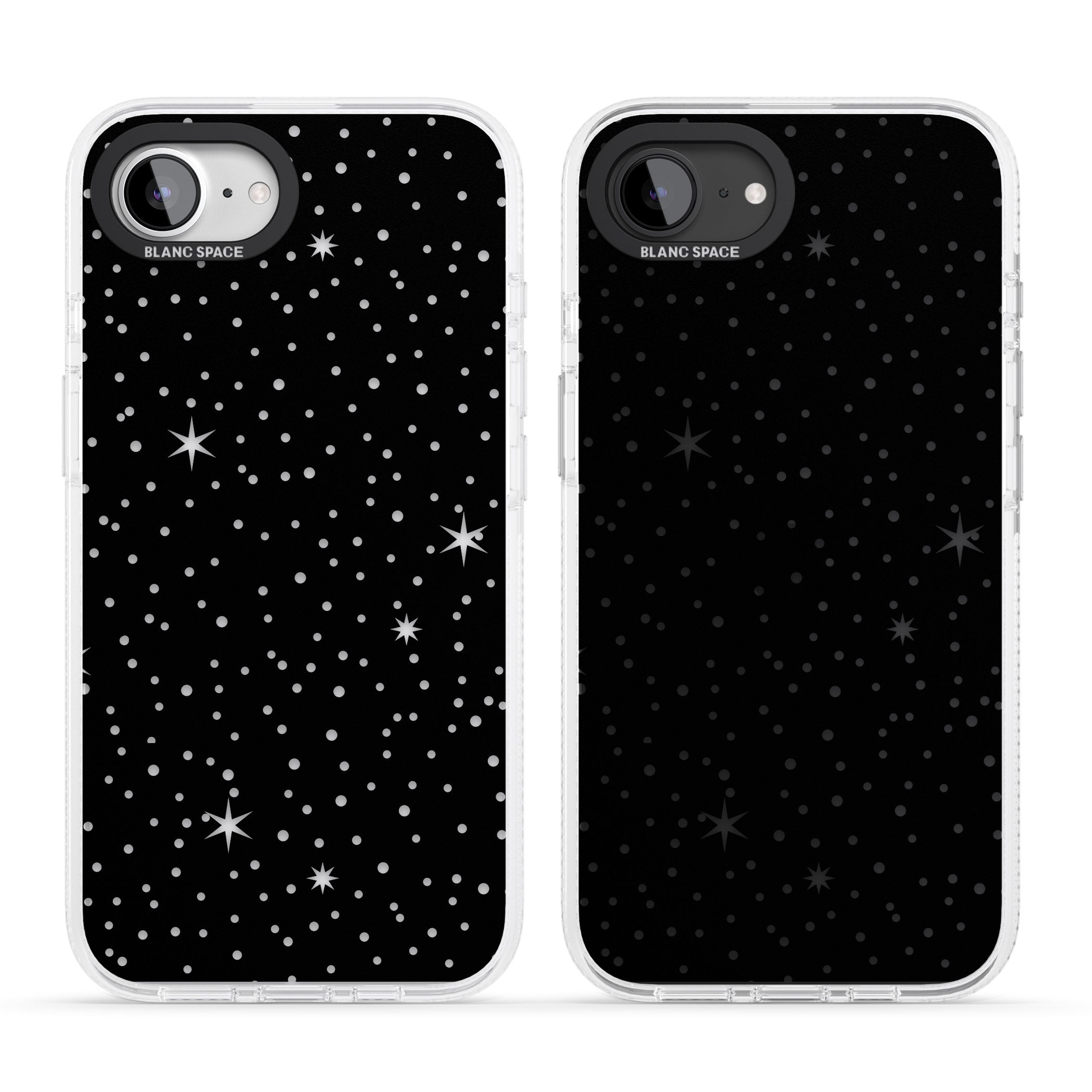 Celestial Cut-Out Stars iPhone 16e Clear Case Impact Air - Blanc Space