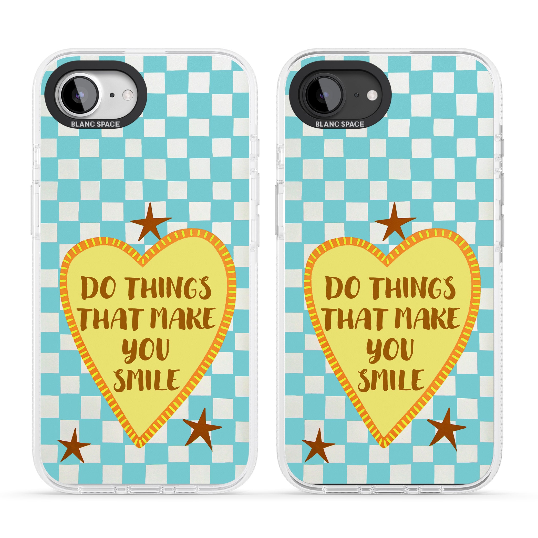 Do Things That Make You Smile iPhone 16e Clear Case Impact Air - Blanc Space
