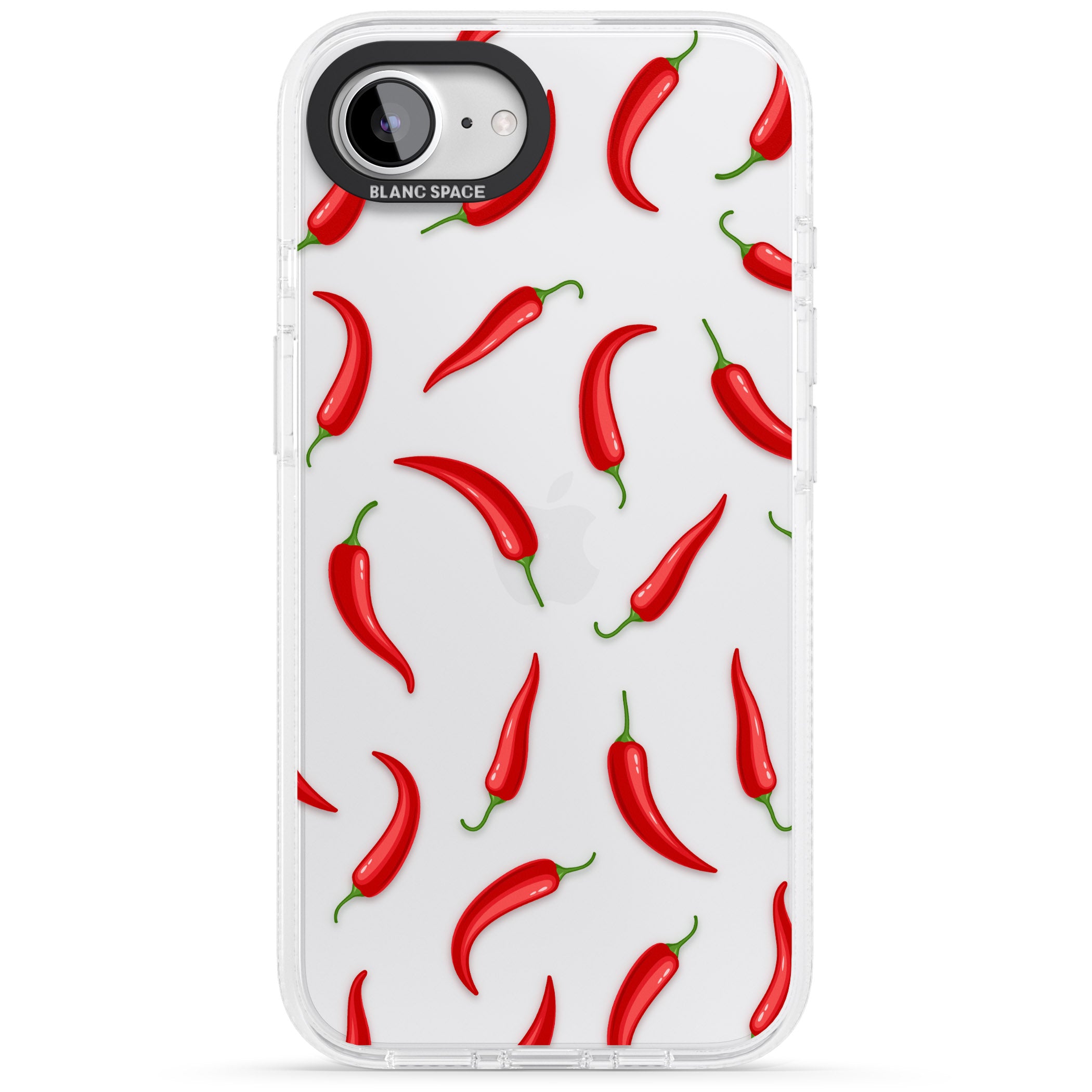 Chilli Pattern iPhone 16e Clear Case Impact Air - Blanc Space