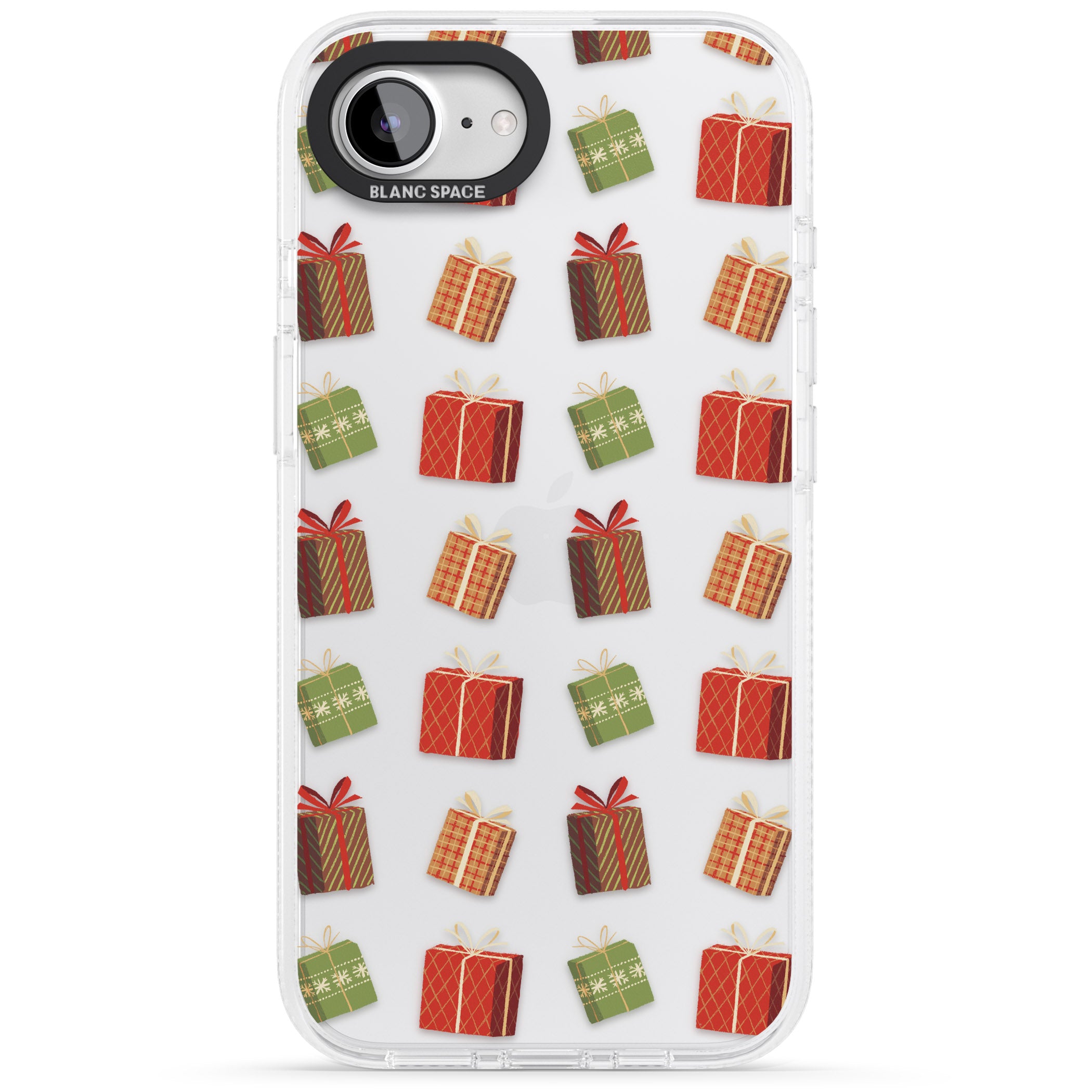 Christmas Presents Pattern iPhone 16e Clear Case Impact Air - Blanc Space