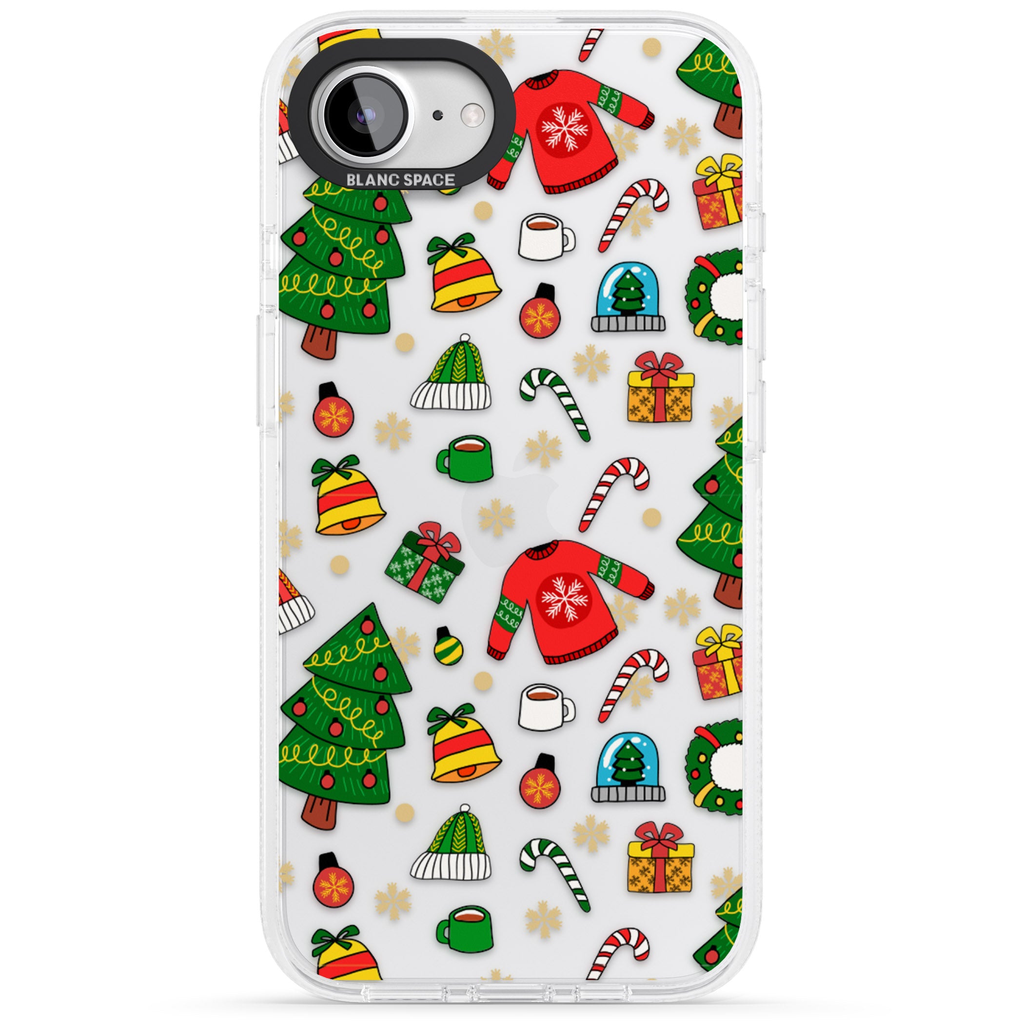 Christmas Mixture Pattern iPhone 16e Clear Case Impact Air - Blanc Space