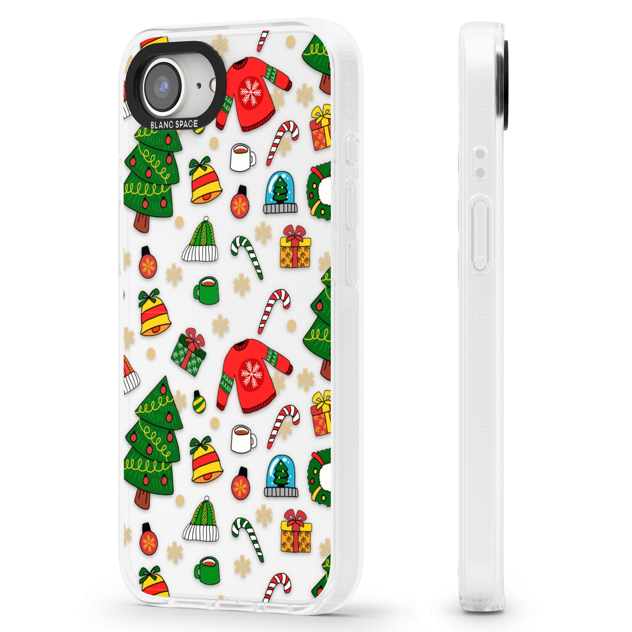 Christmas Mixture Pattern iPhone 16e Clear Case Impact Air - Blanc Space
