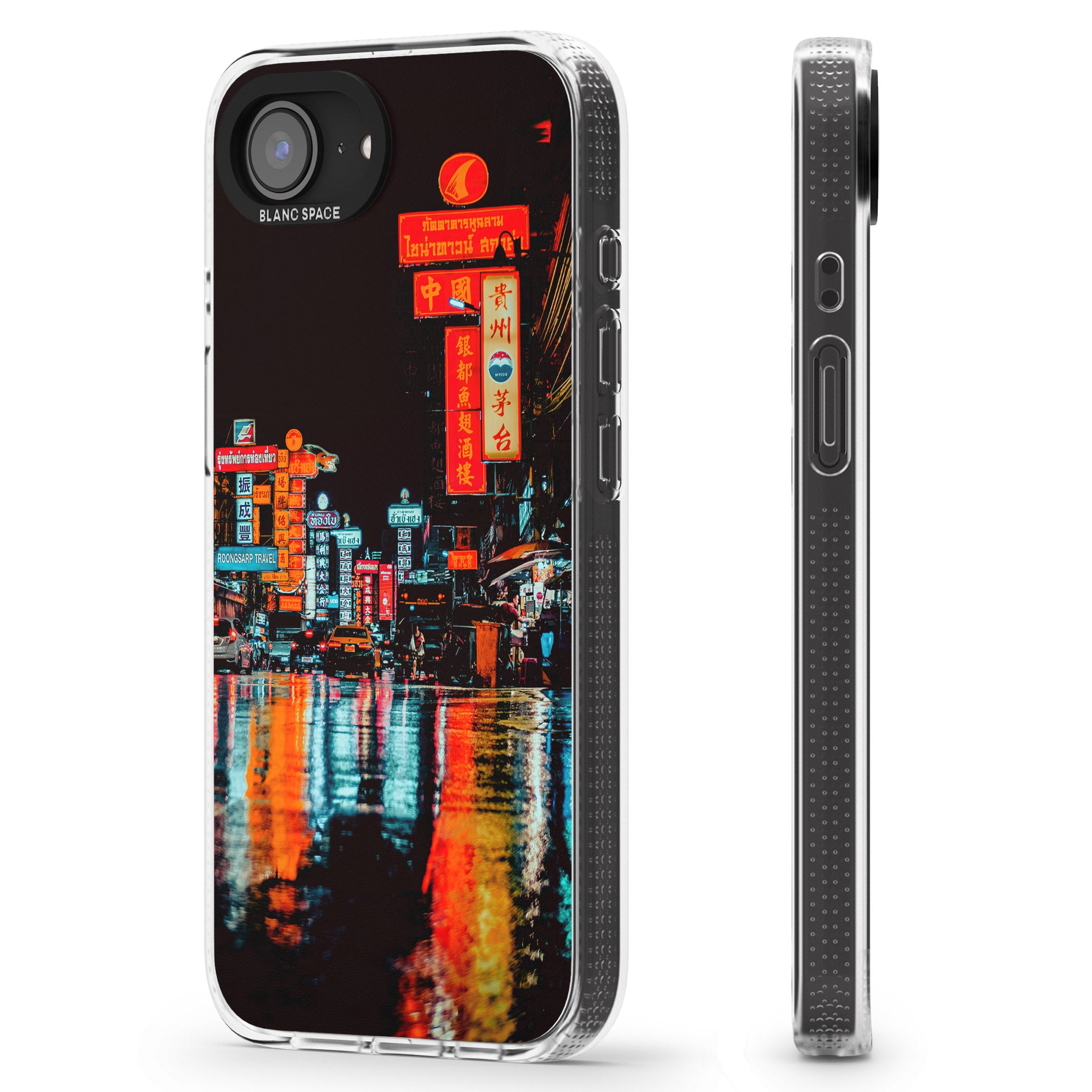 Neon City iPhone 16e Clear Case Impact Air - Blanc Space