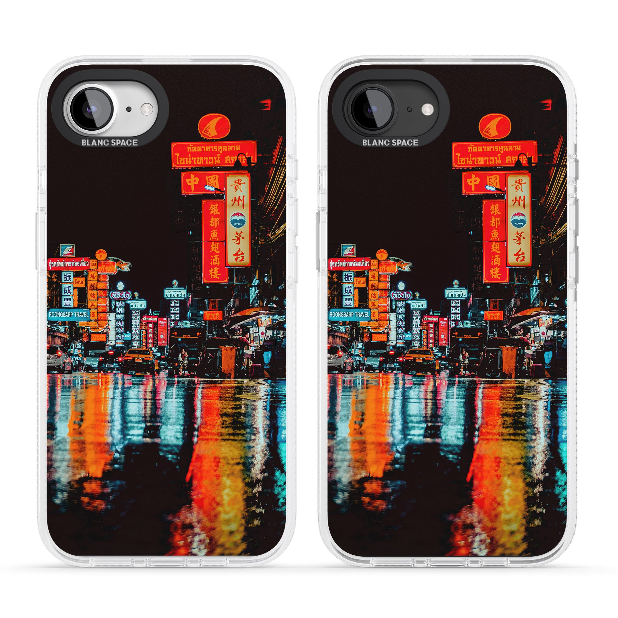 Neon City iPhone 16e Clear Case Impact Air - Blanc Space