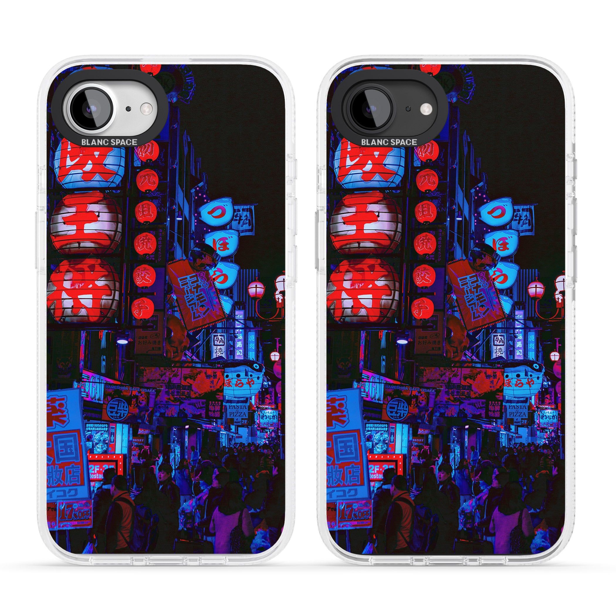 Red & Turquoise - Neon Cities Photographs iPhone 16e Clear Case Impact Air - Blanc Space