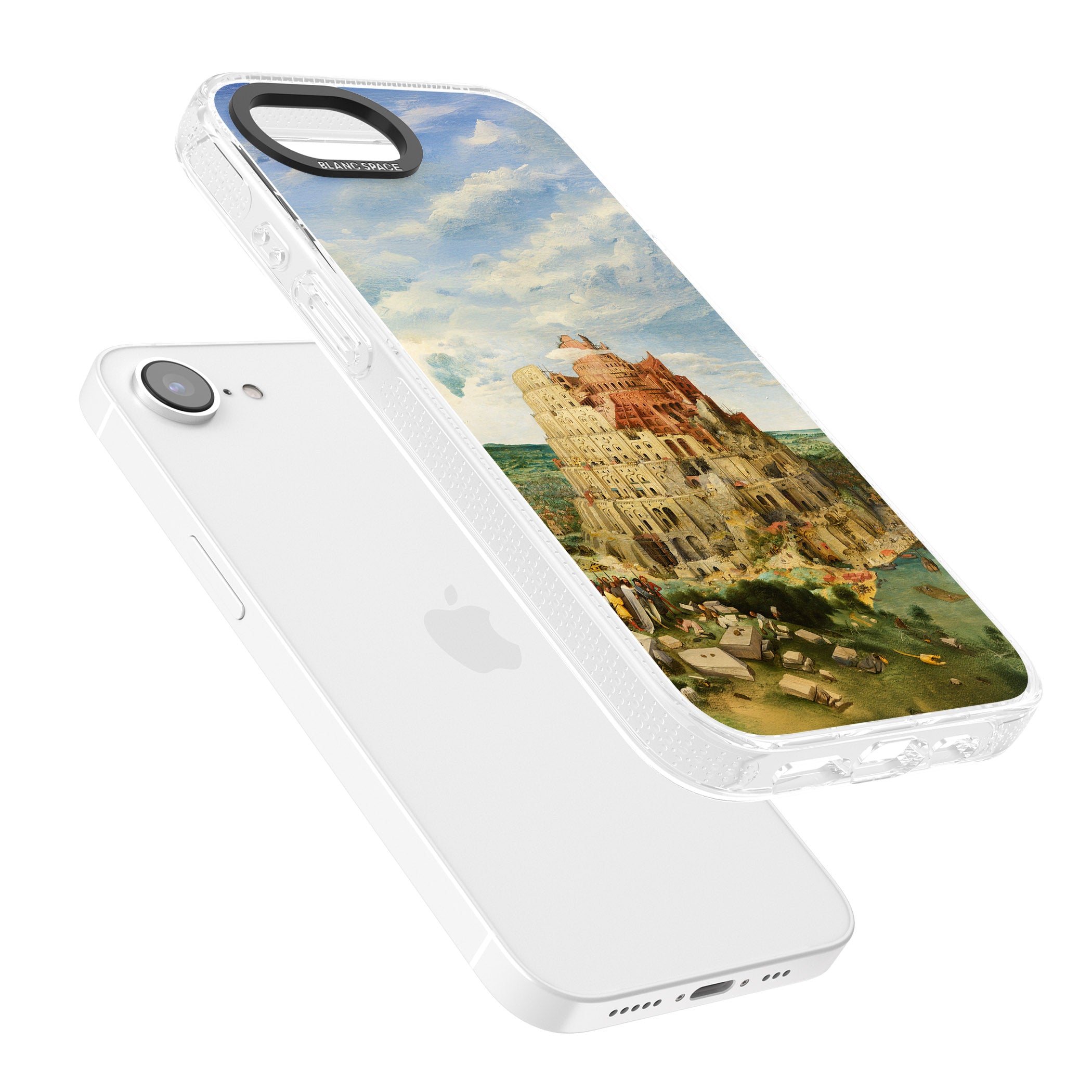 Tower of Babel iPhone 16e Clear Case Impact Air - Blanc Space