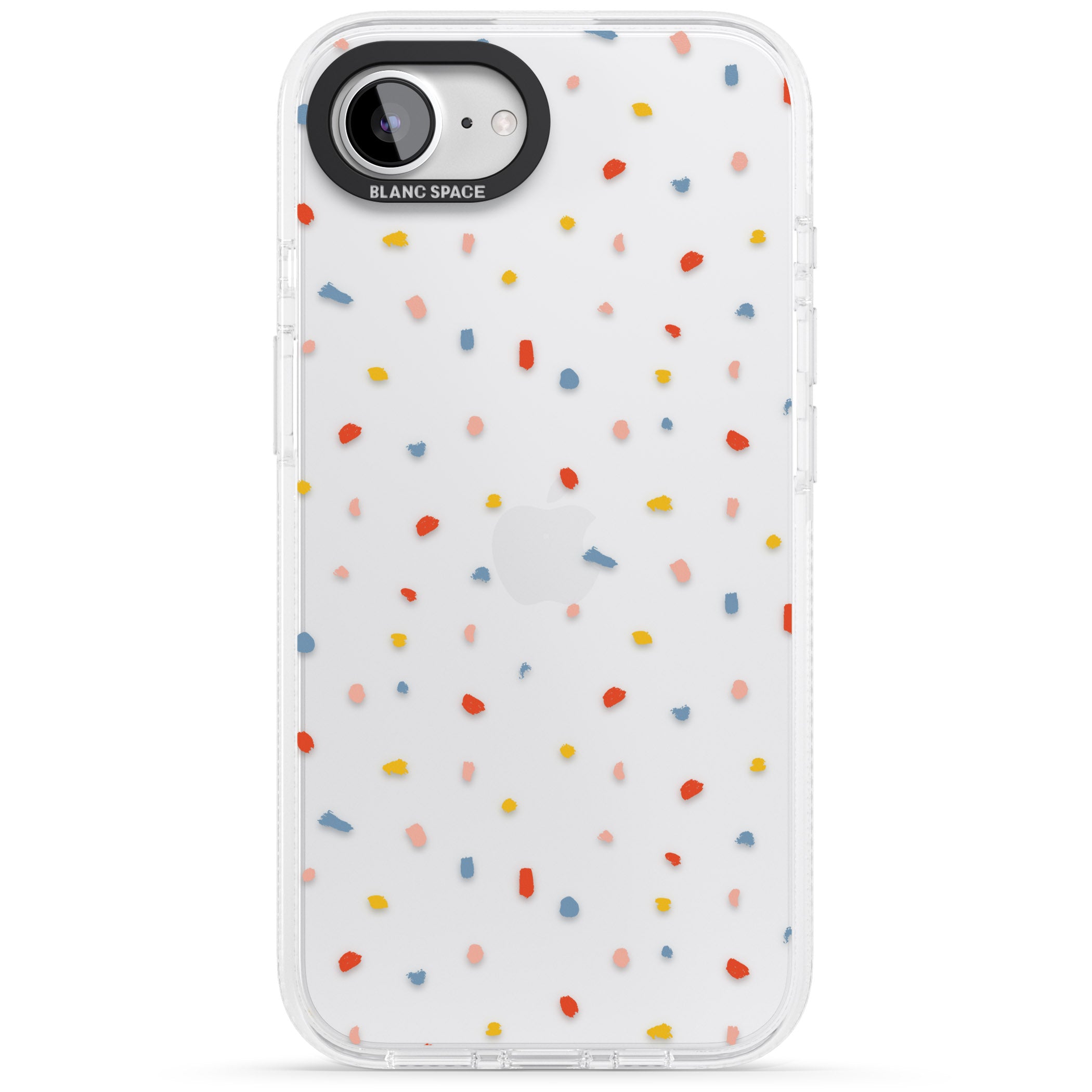 Small Confetti Print Clear iPhone 16e Clear Case Impact Air - Blanc Space