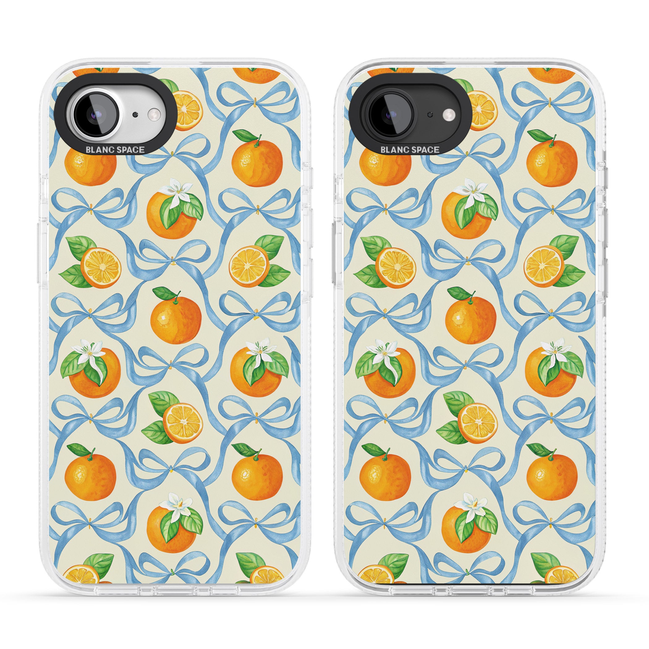 Bows & Clementines iPhone 16e Clear Case Impact Air - Blanc Space