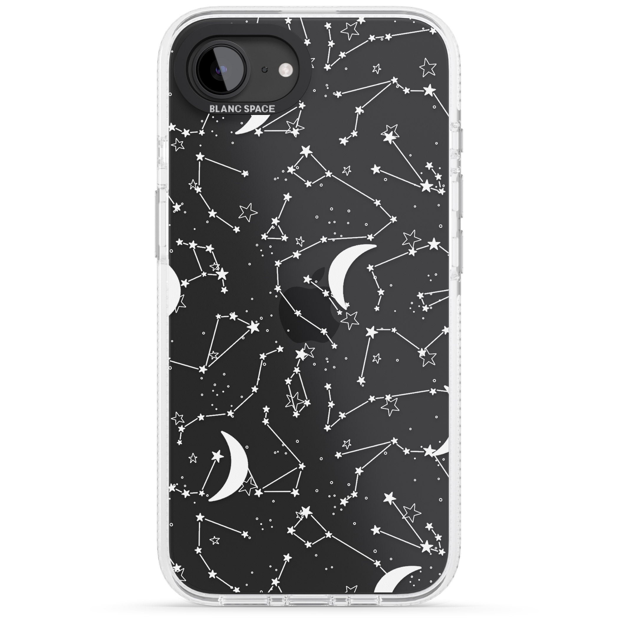 White Constellations iPhone 16e Clear Case Impact Air - Blanc Space