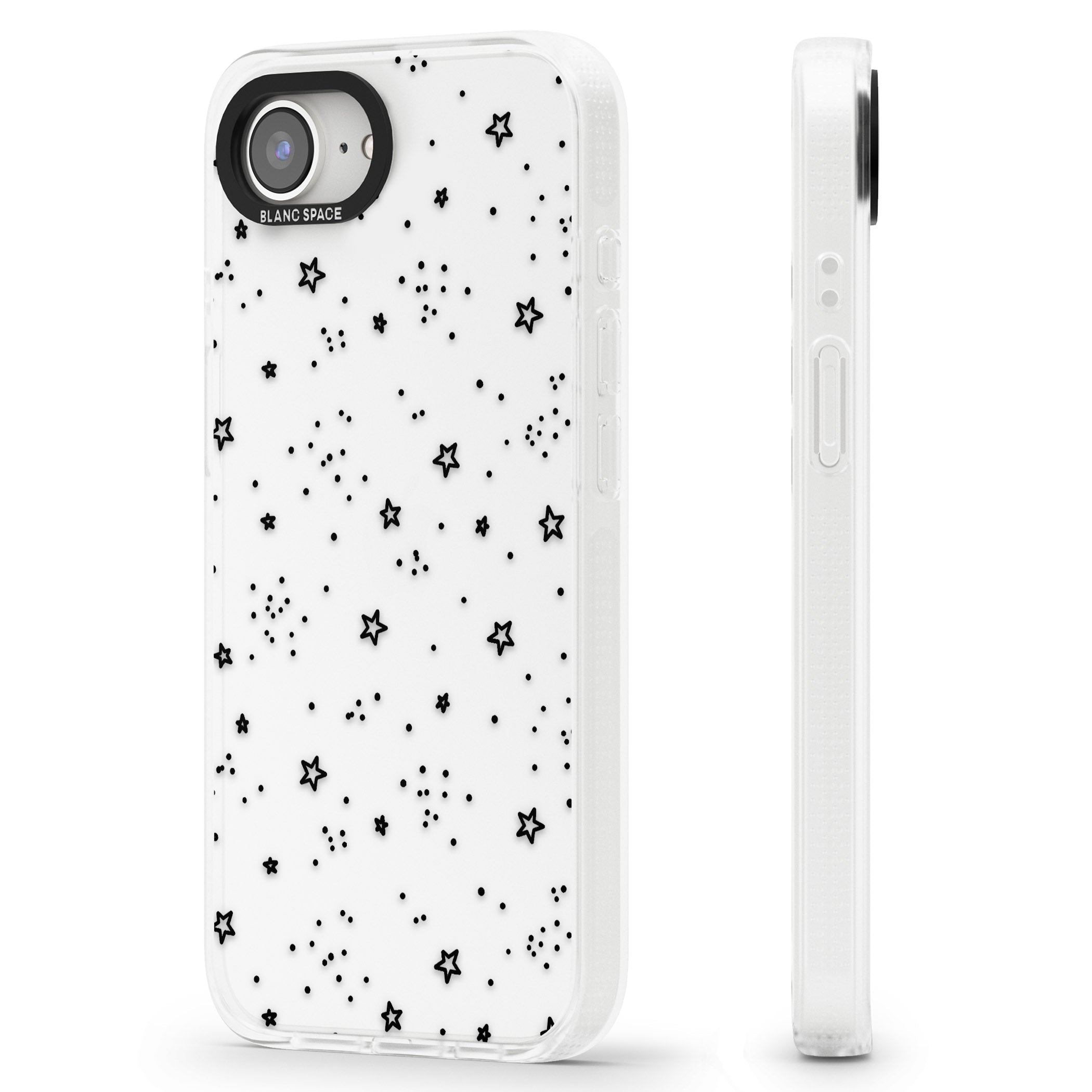Star Outlines iPhone 16e Clear Case Impact Air - Blanc Space