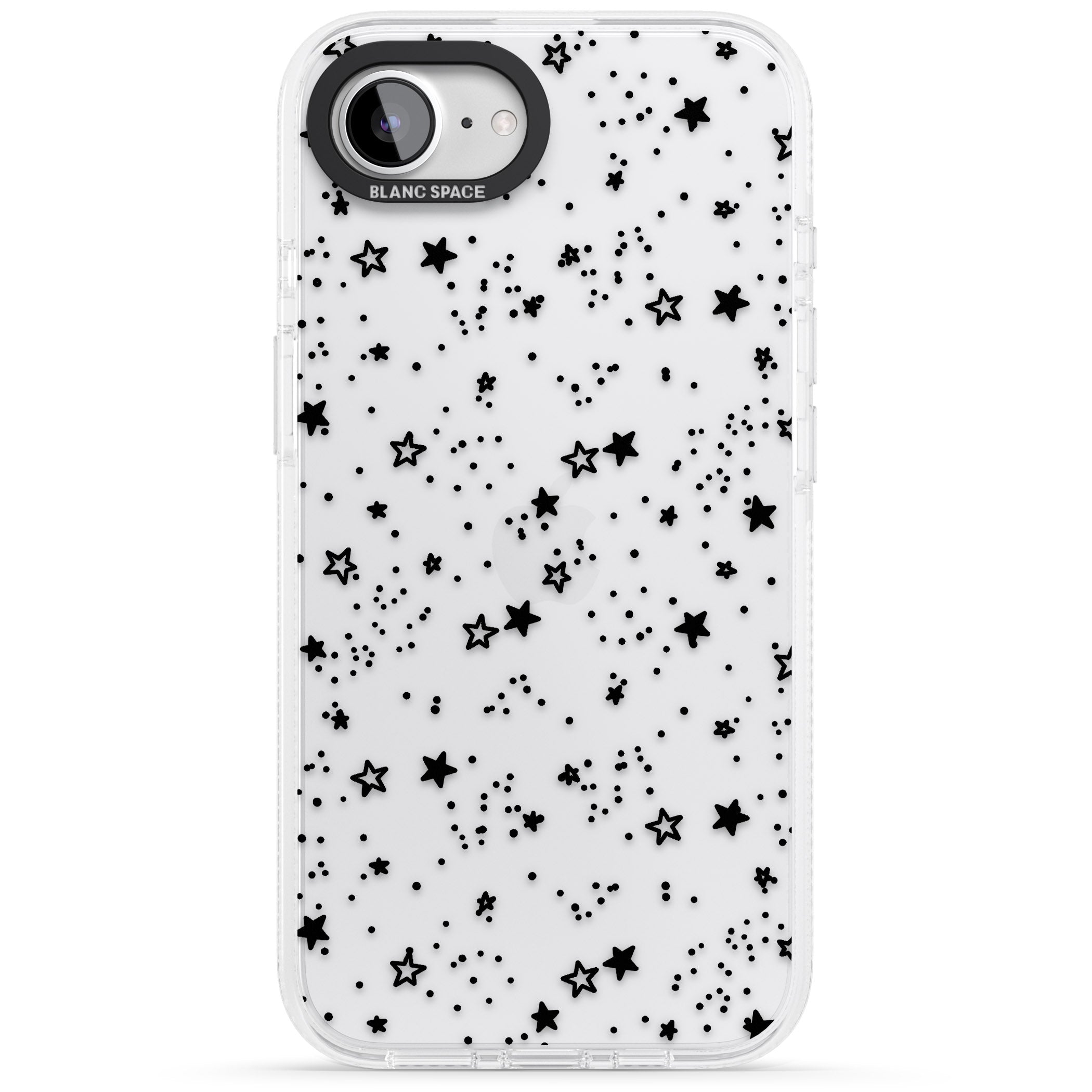 Solid Stars iPhone 16e Clear Case Impact Air - Blanc Space