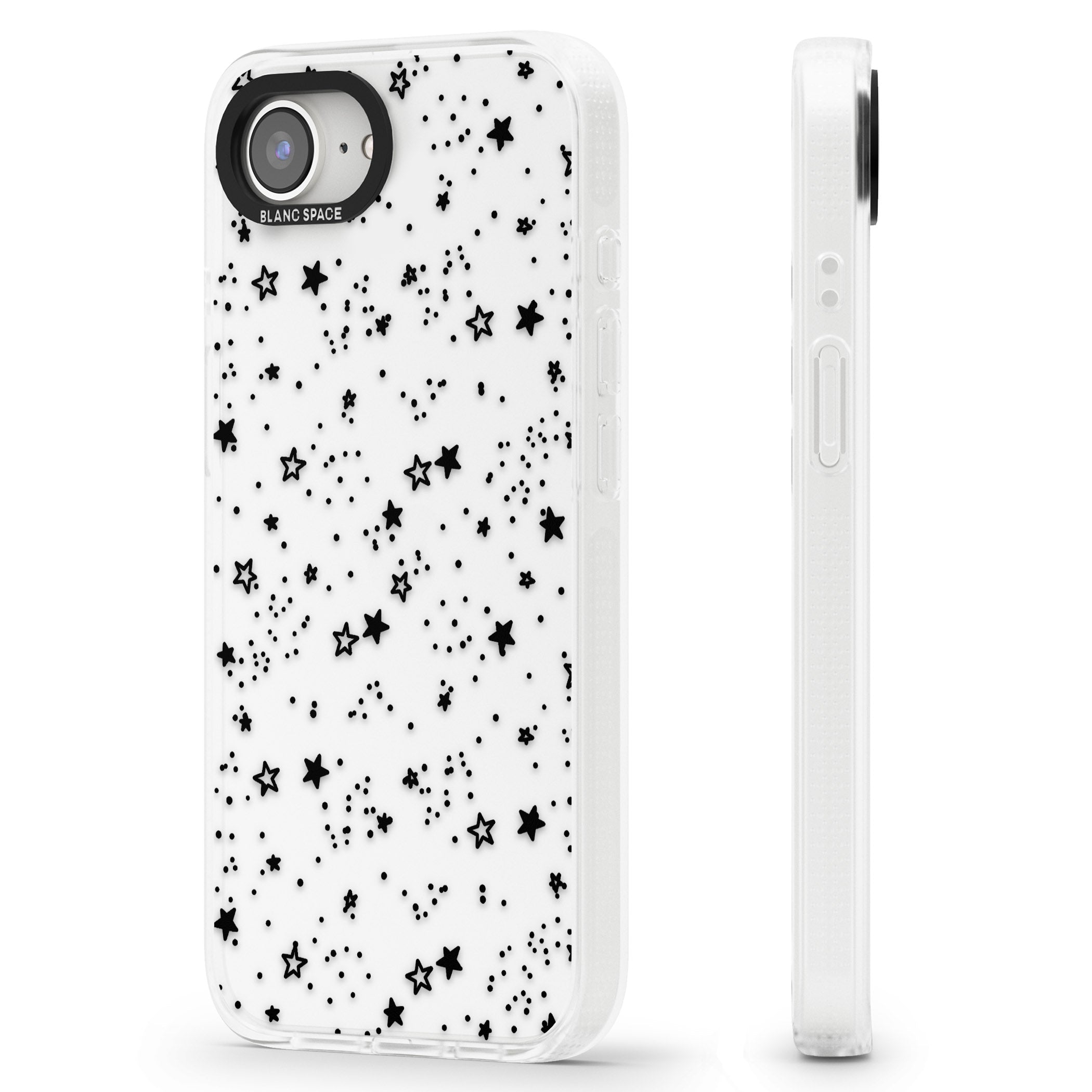 Solid Stars iPhone 16e Clear Case Impact Air - Blanc Space