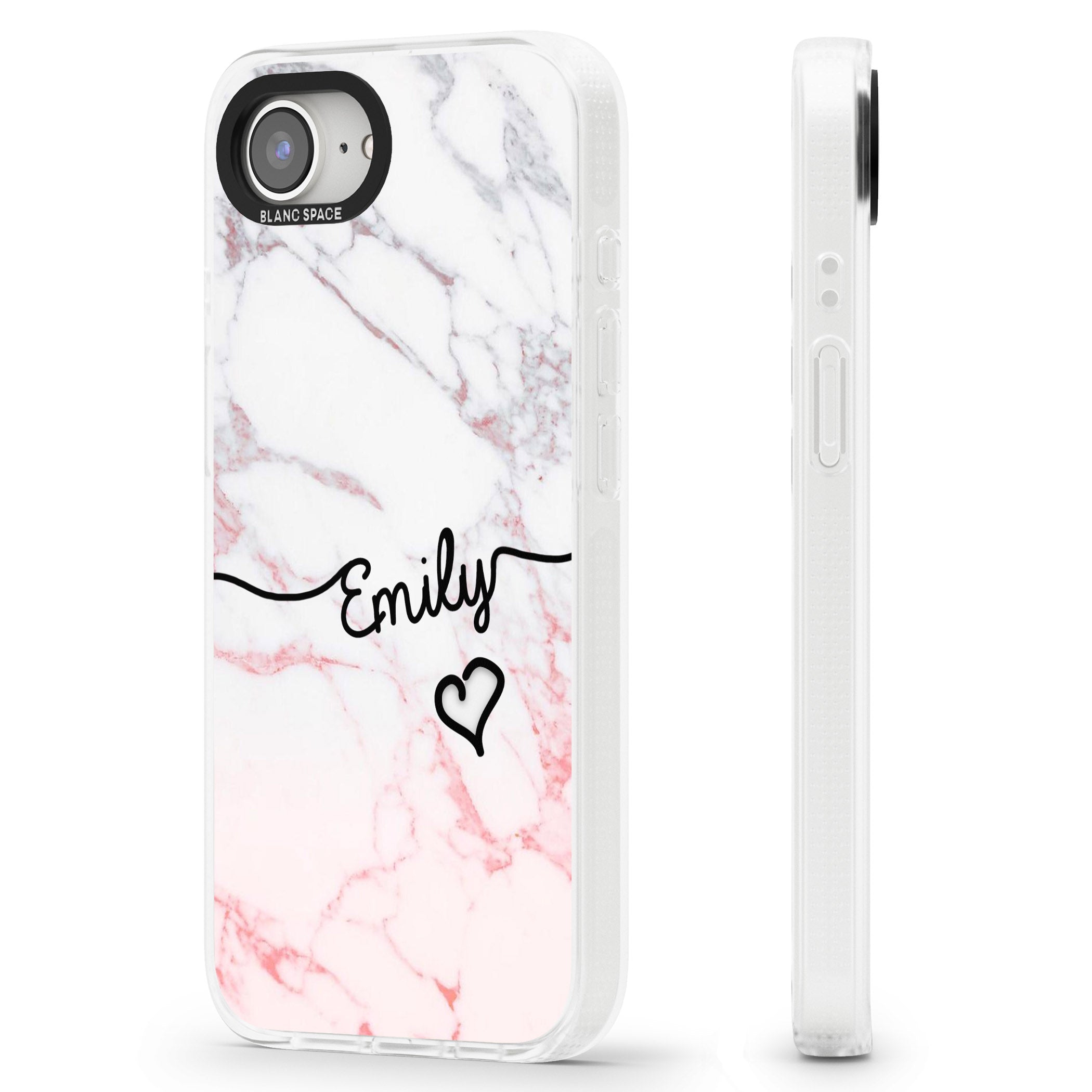Pink Fade Marble iPhone 16e Clear Case Impact Air - Blanc Space