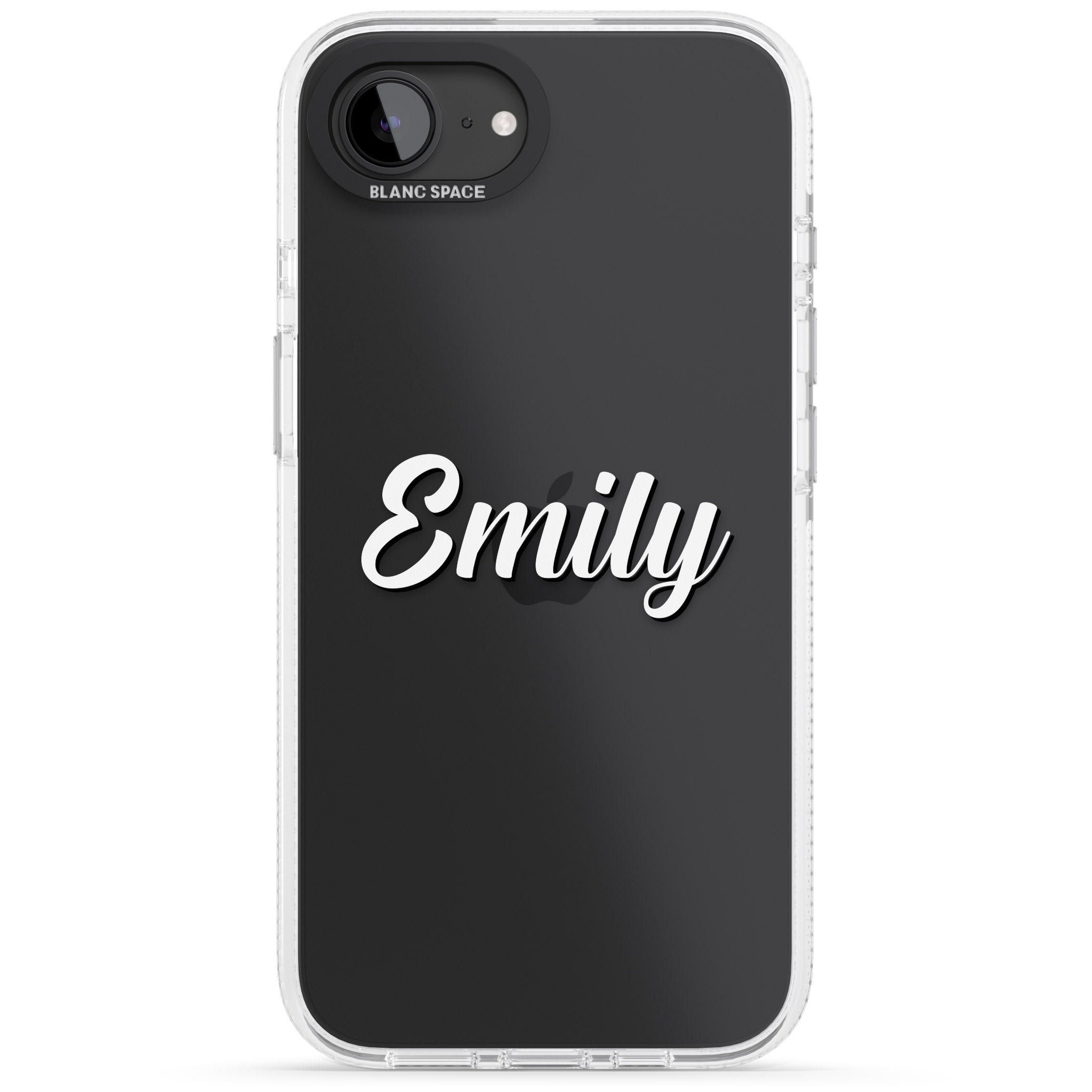 Personalised Clear Text 1B iPhone 16e Clear Case Impact Air - Blanc Space