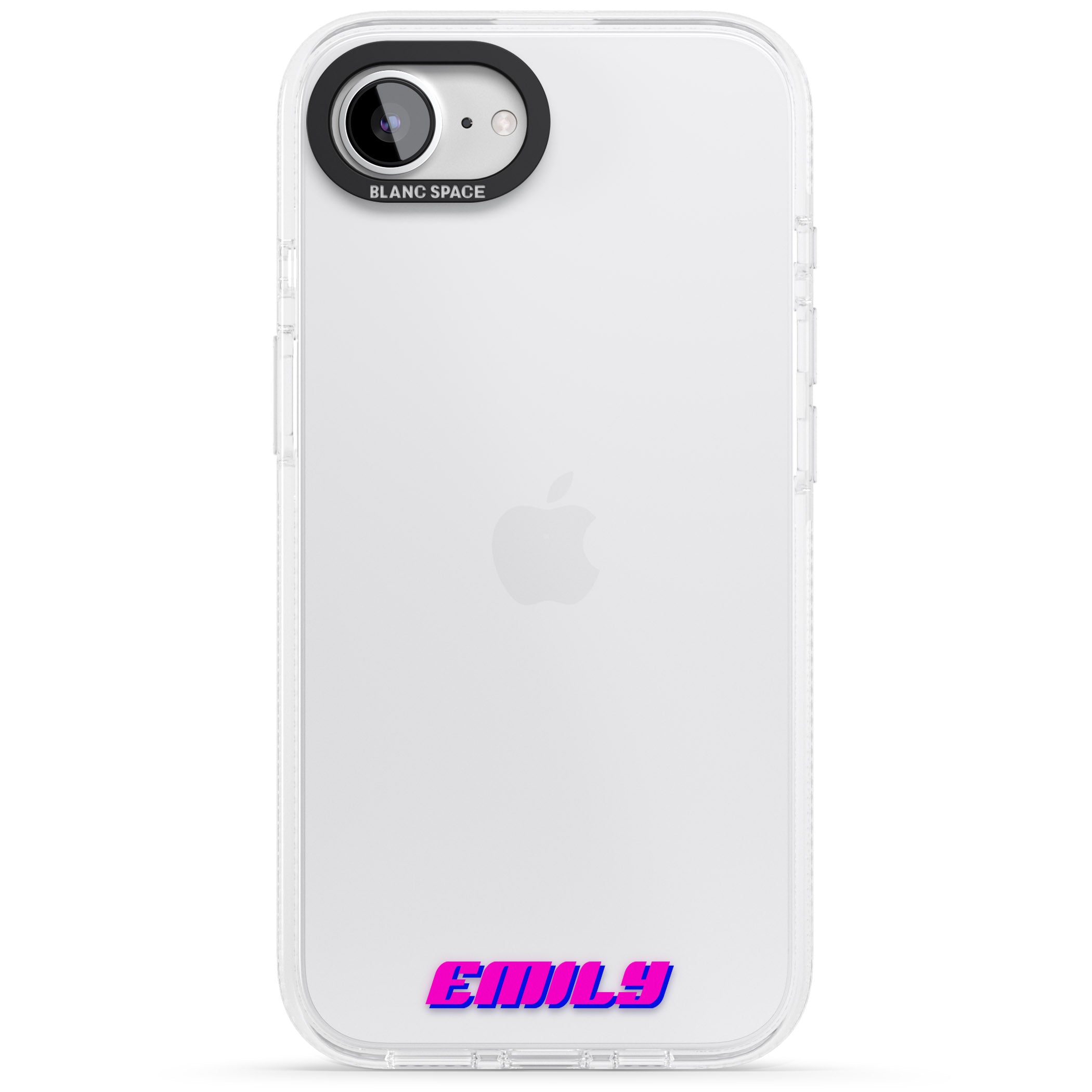 Personalised Clear Text 2C iPhone 16e Clear Case Impact Air - Blanc Space