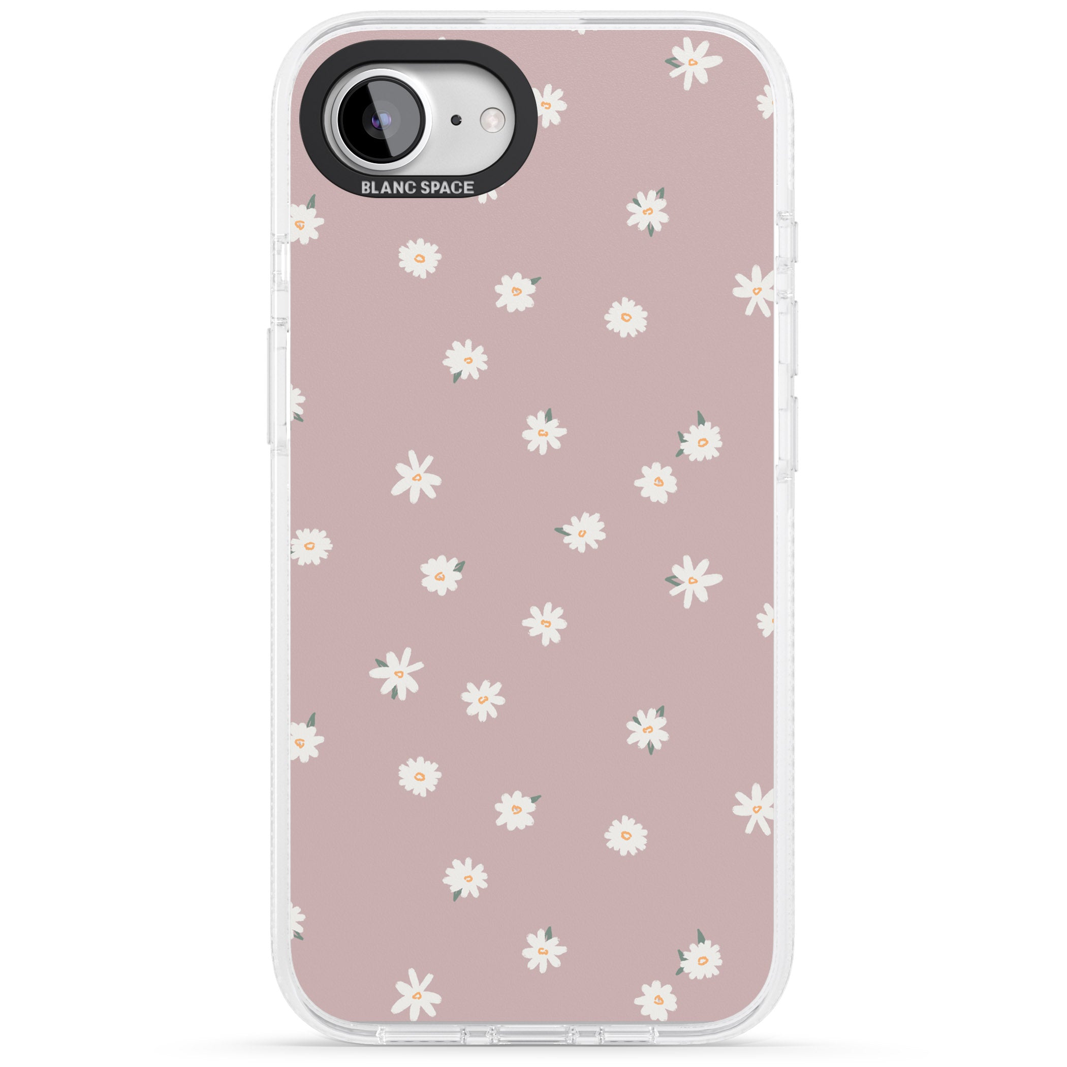 Dark Pink Cute Floral Design iPhone 16e Clear Case Impact Air - Blanc Space