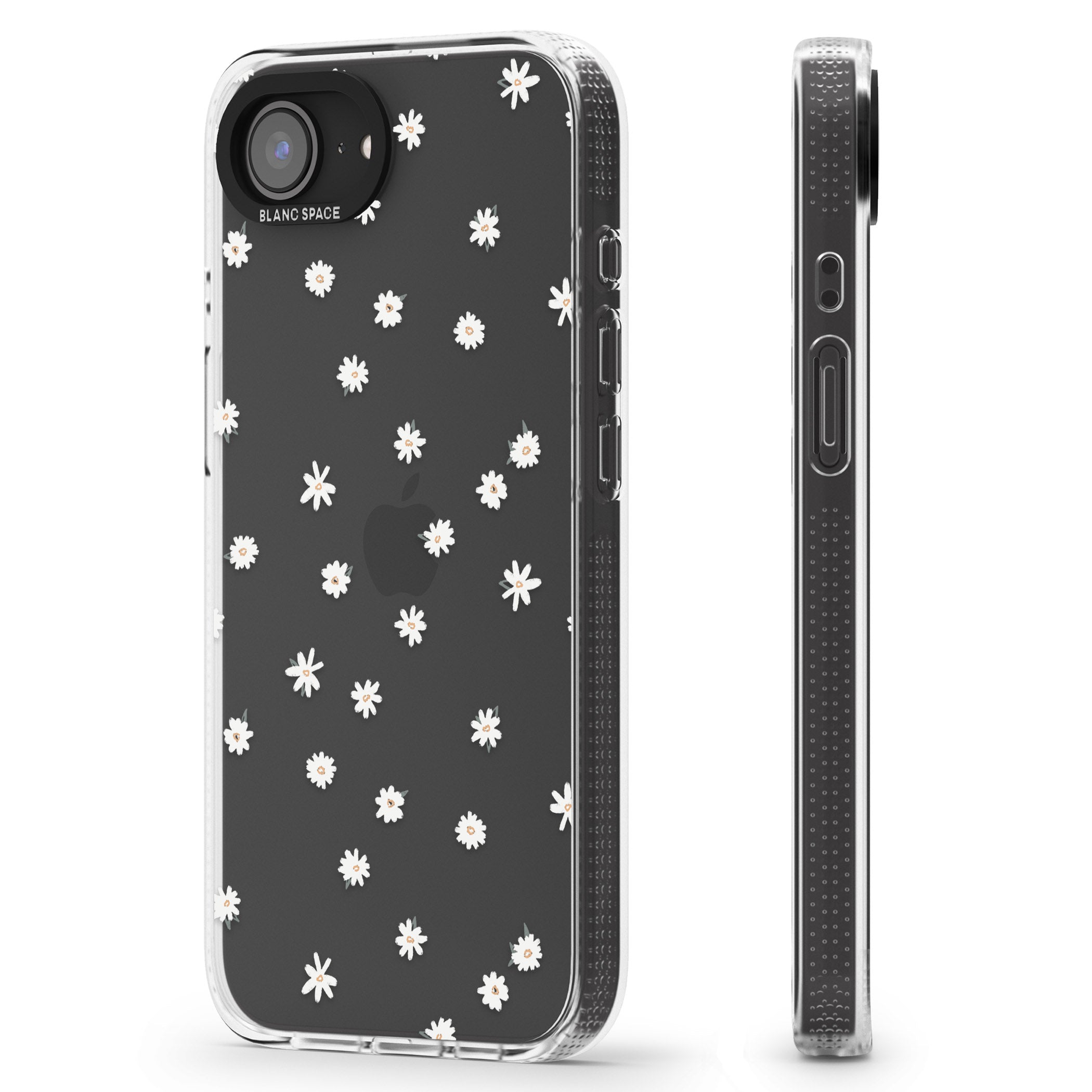 Painted Daises on Transparent iPhone 16e Clear Case Impact Air - Blanc Space