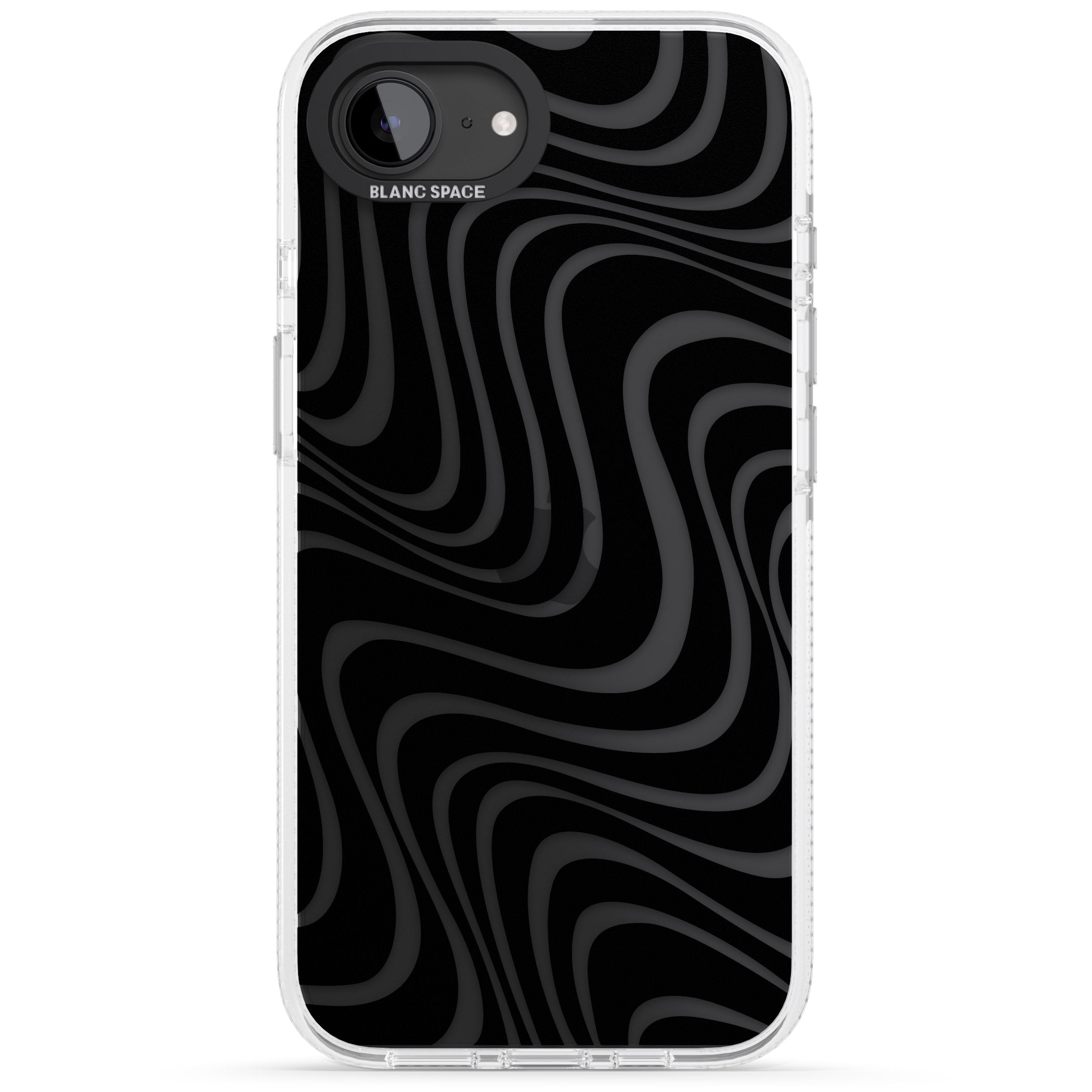 Abstract Waves iPhone 16e Clear Case Impact Air - Blanc Space
