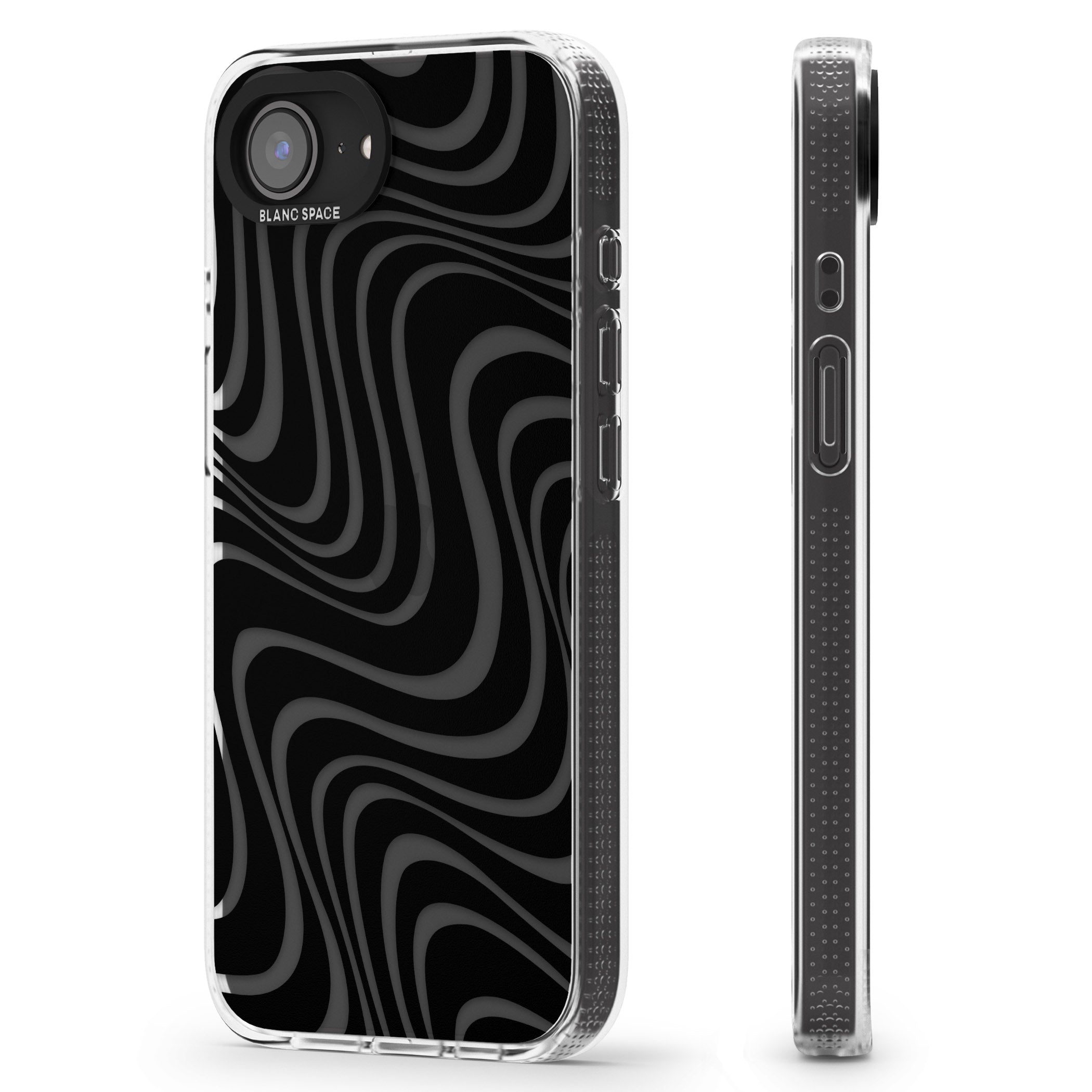 Abstract Waves iPhone 16e Clear Case Impact Air - Blanc Space