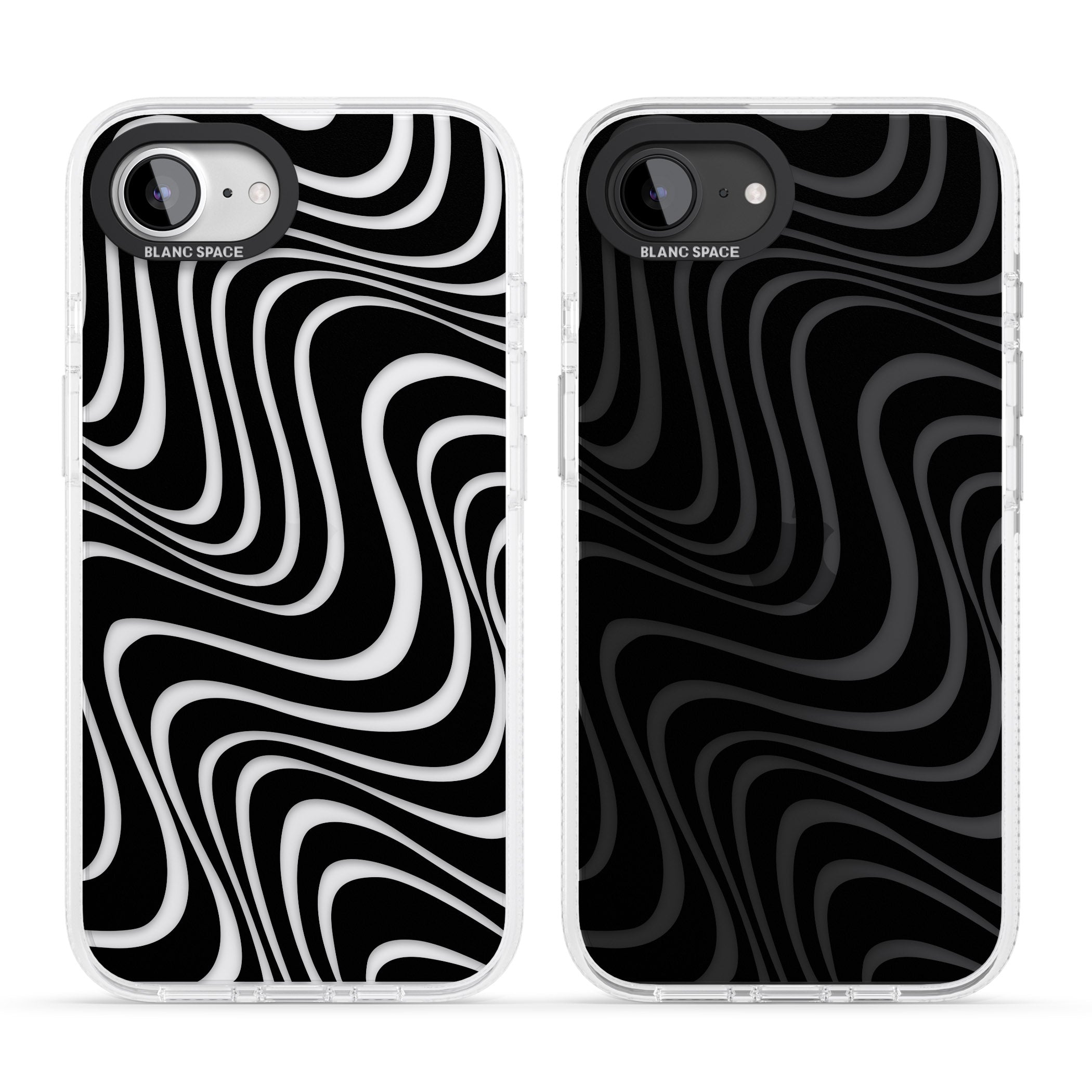 Abstract Waves iPhone 16e Clear Case Impact Air - Blanc Space