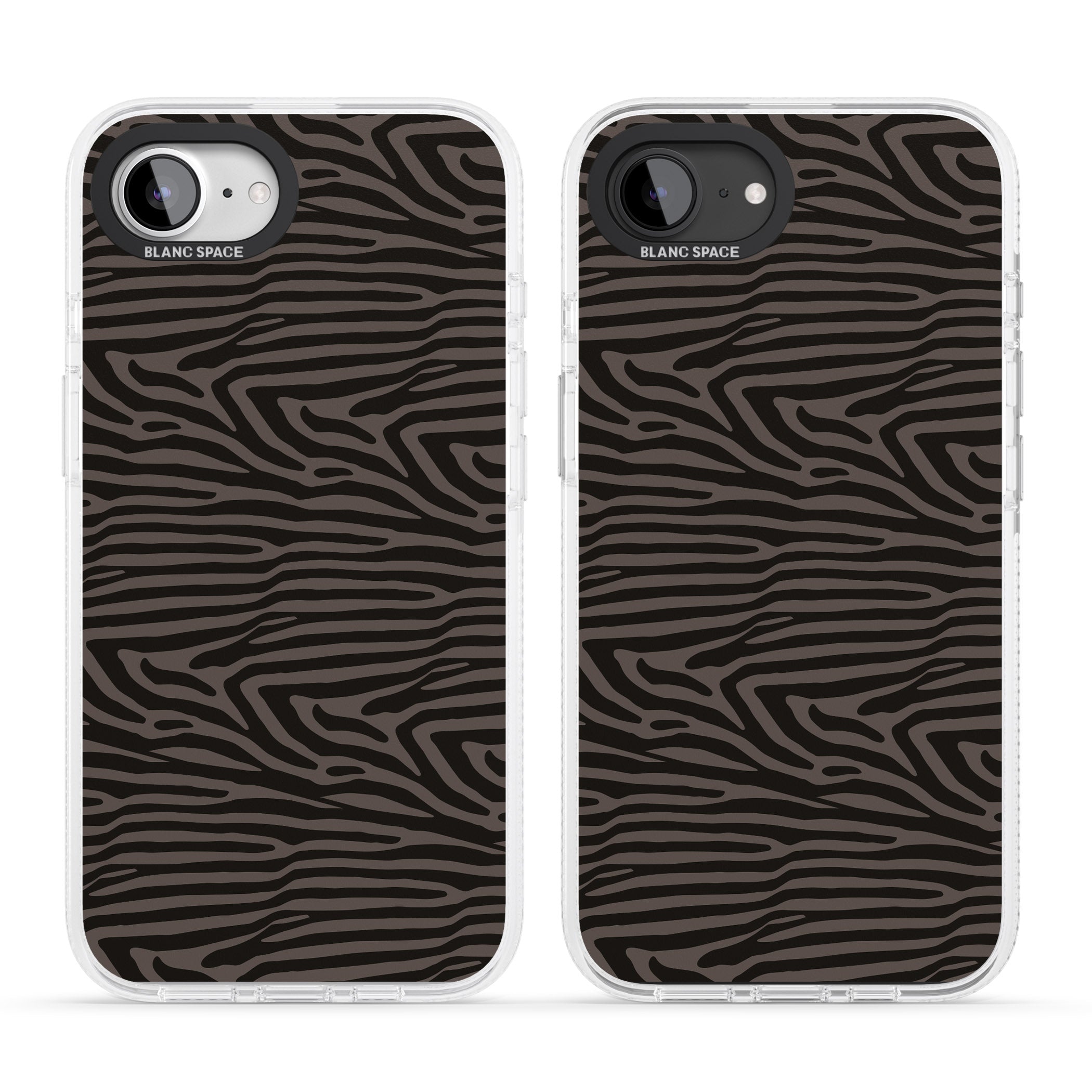 Dark Animal Print Pattern Zebra iPhone 16e Clear Case Impact Air - Blanc Space