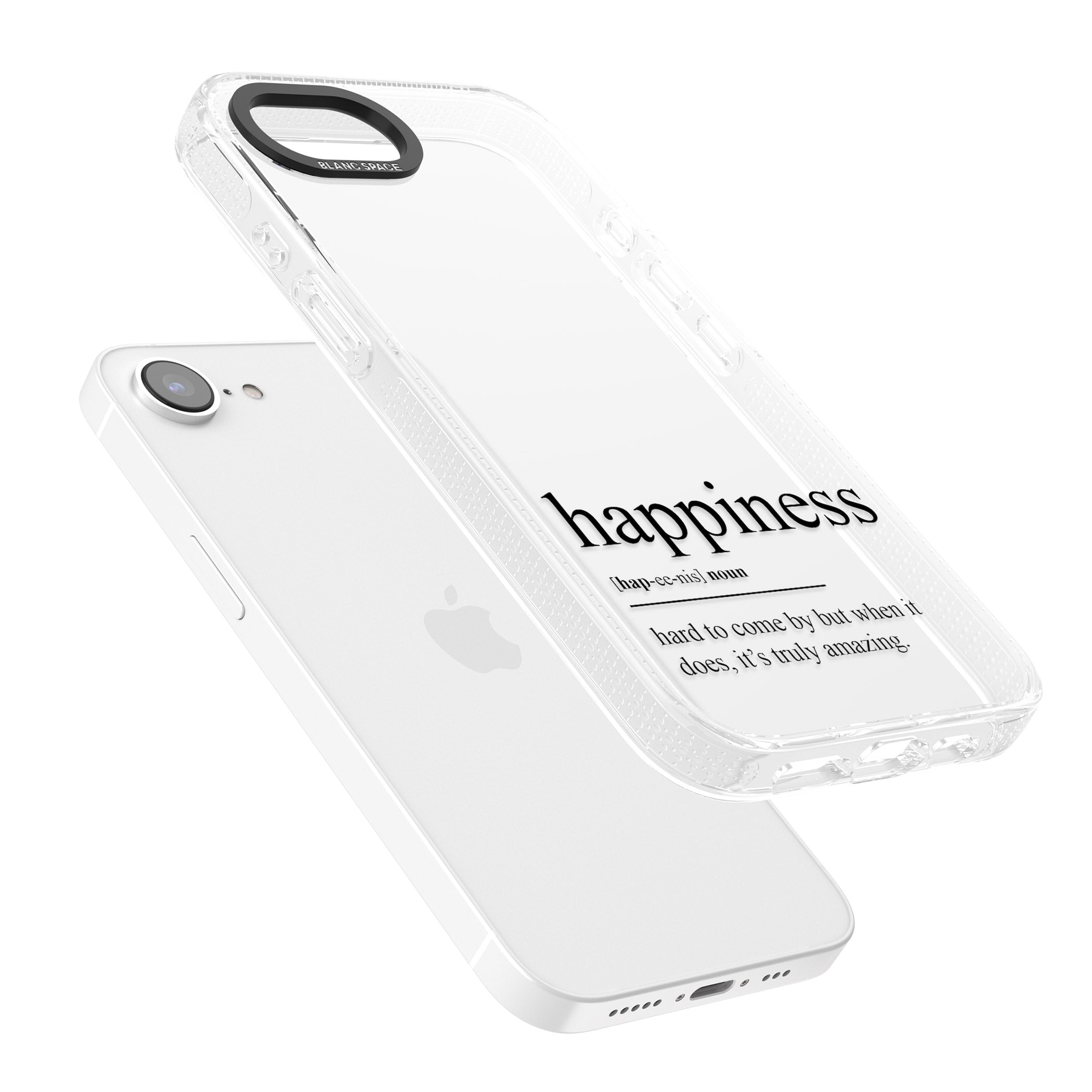 Happiness iPhone 16e Clear Case Impact Air - Blanc Space