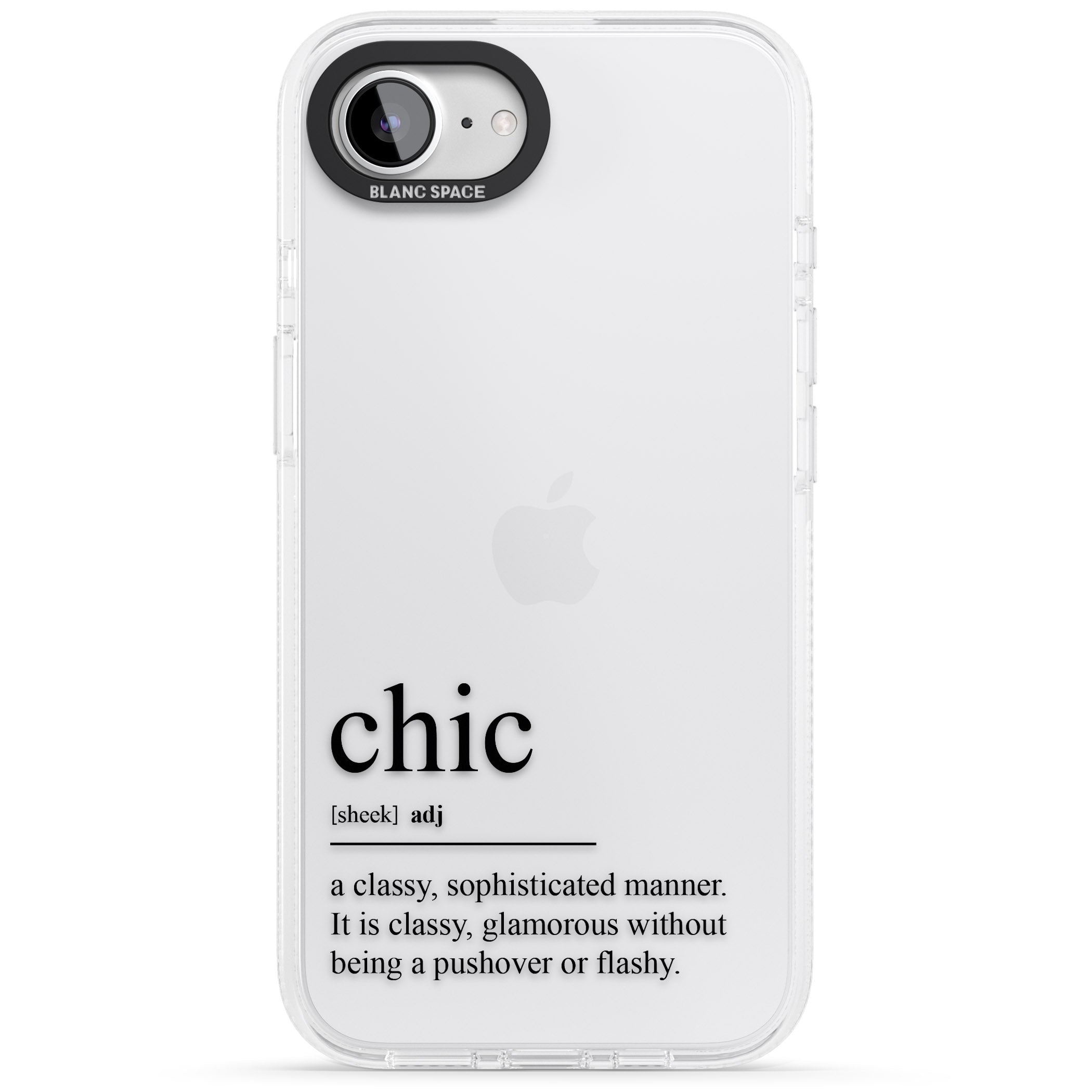 Chic iPhone 16e Clear Case Impact Air - Blanc Space