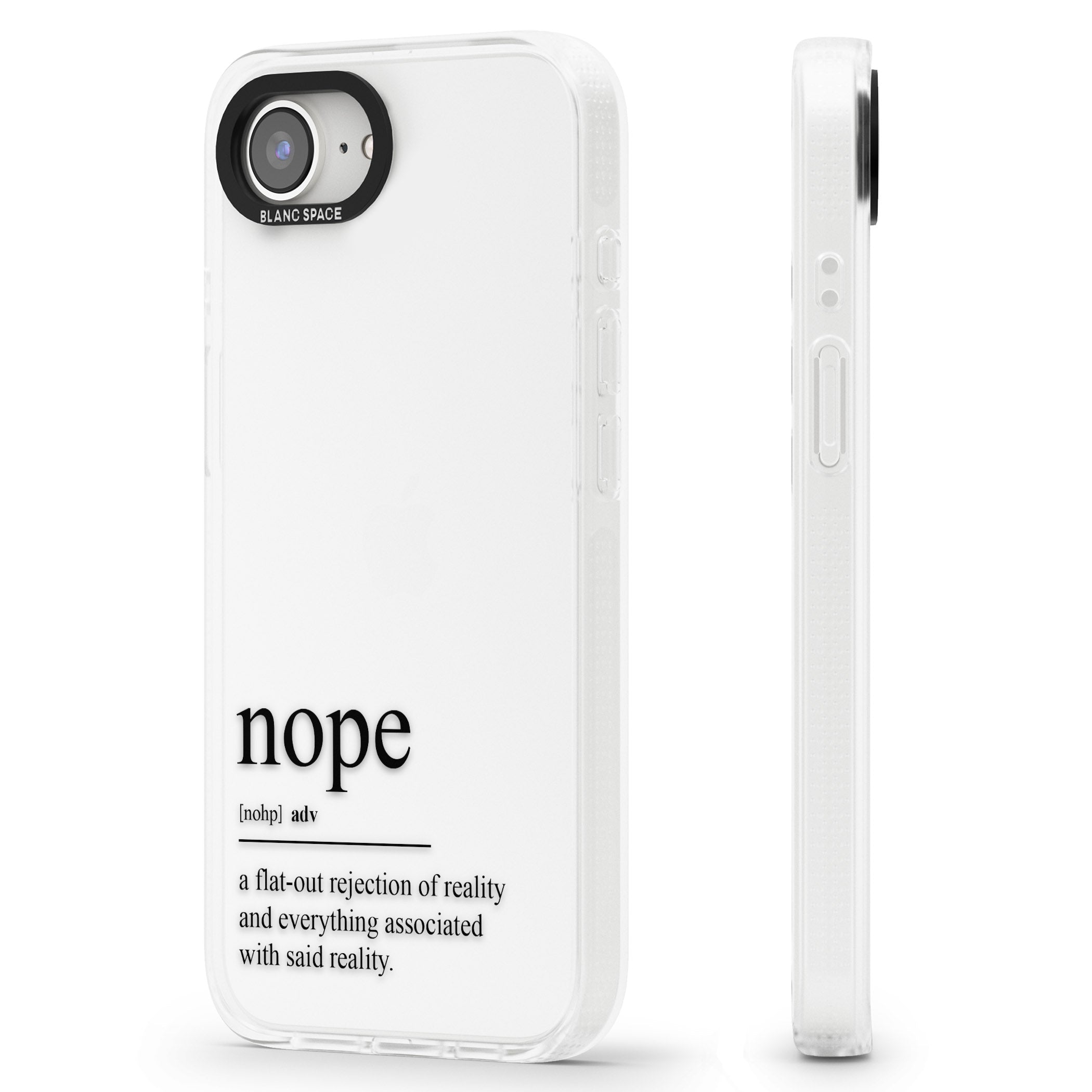 Nope iPhone 16e Clear Case Impact Air - Blanc Space