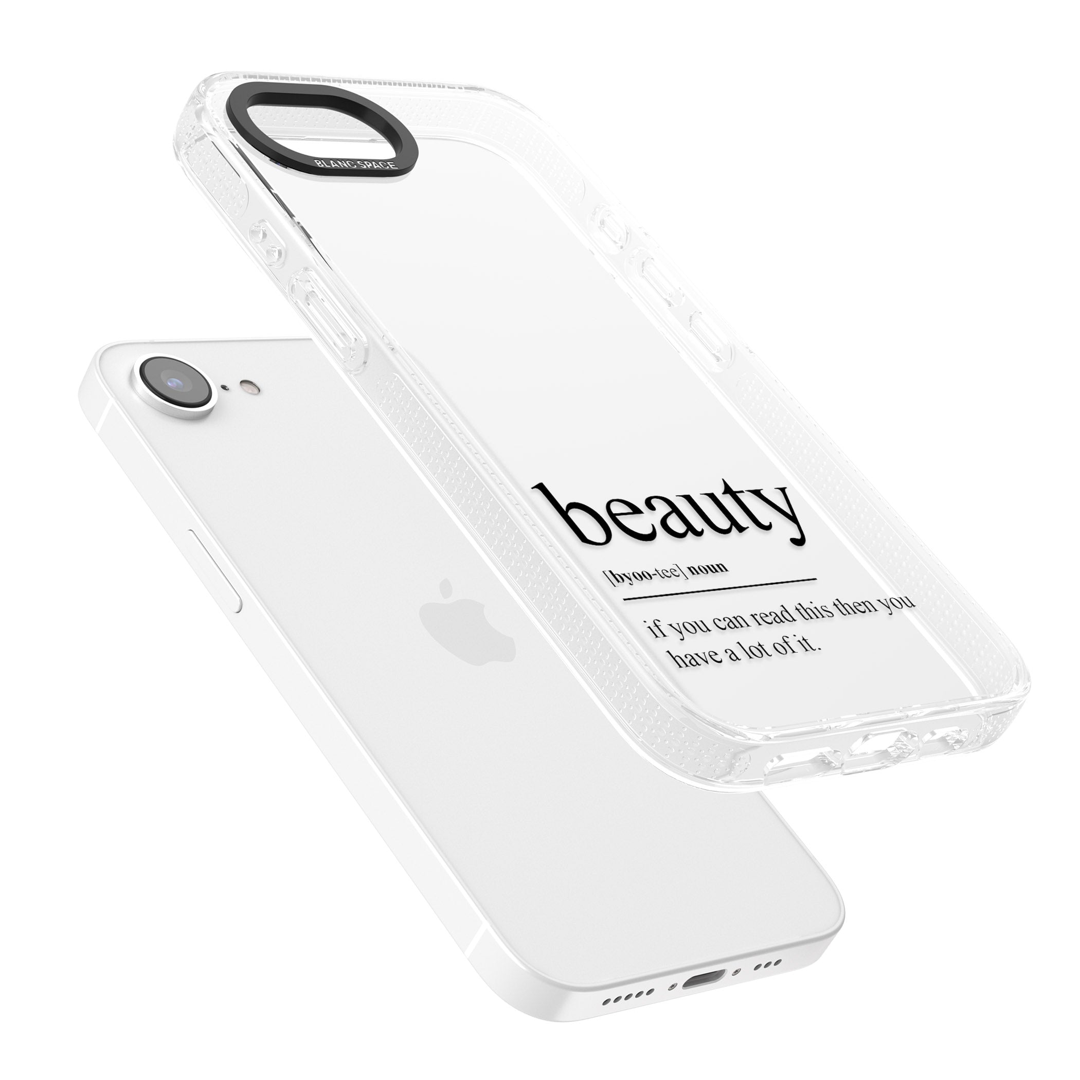 Beauty iPhone 16e Clear Case Impact Air - Blanc Space